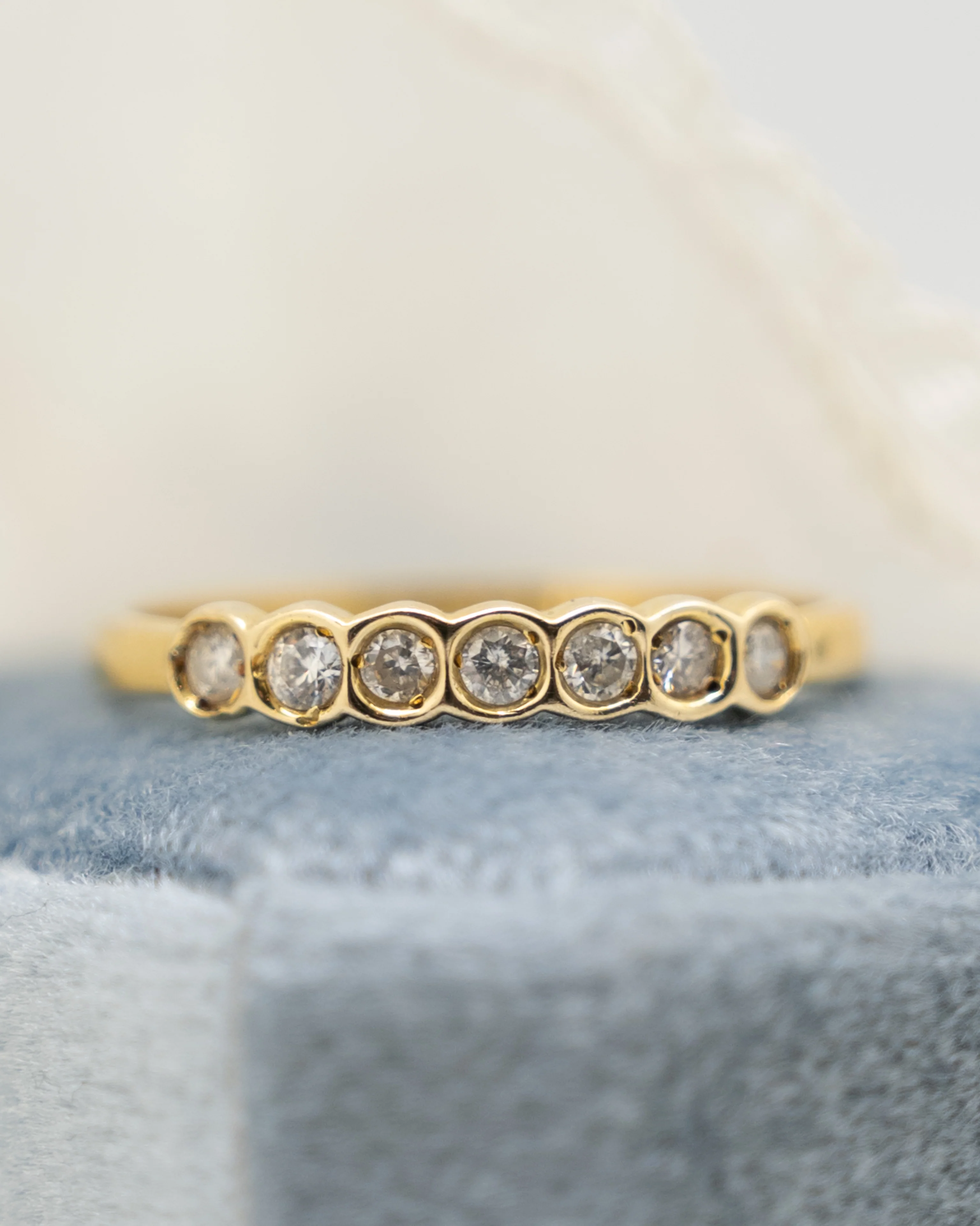 .25 Bezel Diamond Wedding Band in 14k Yellow Gold - Image 6