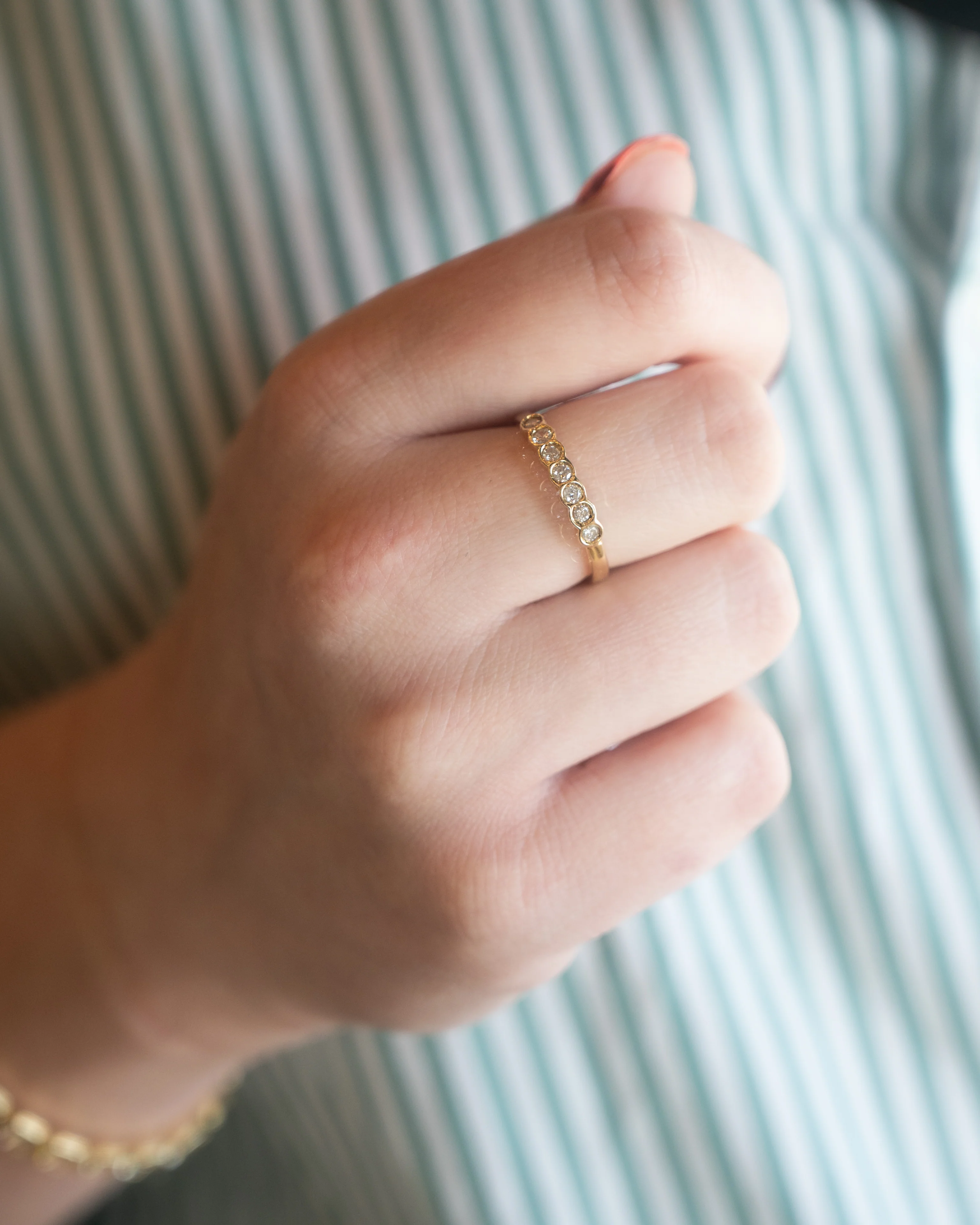 .25 Bezel Diamond Wedding Band in 14k Yellow Gold - Image 7