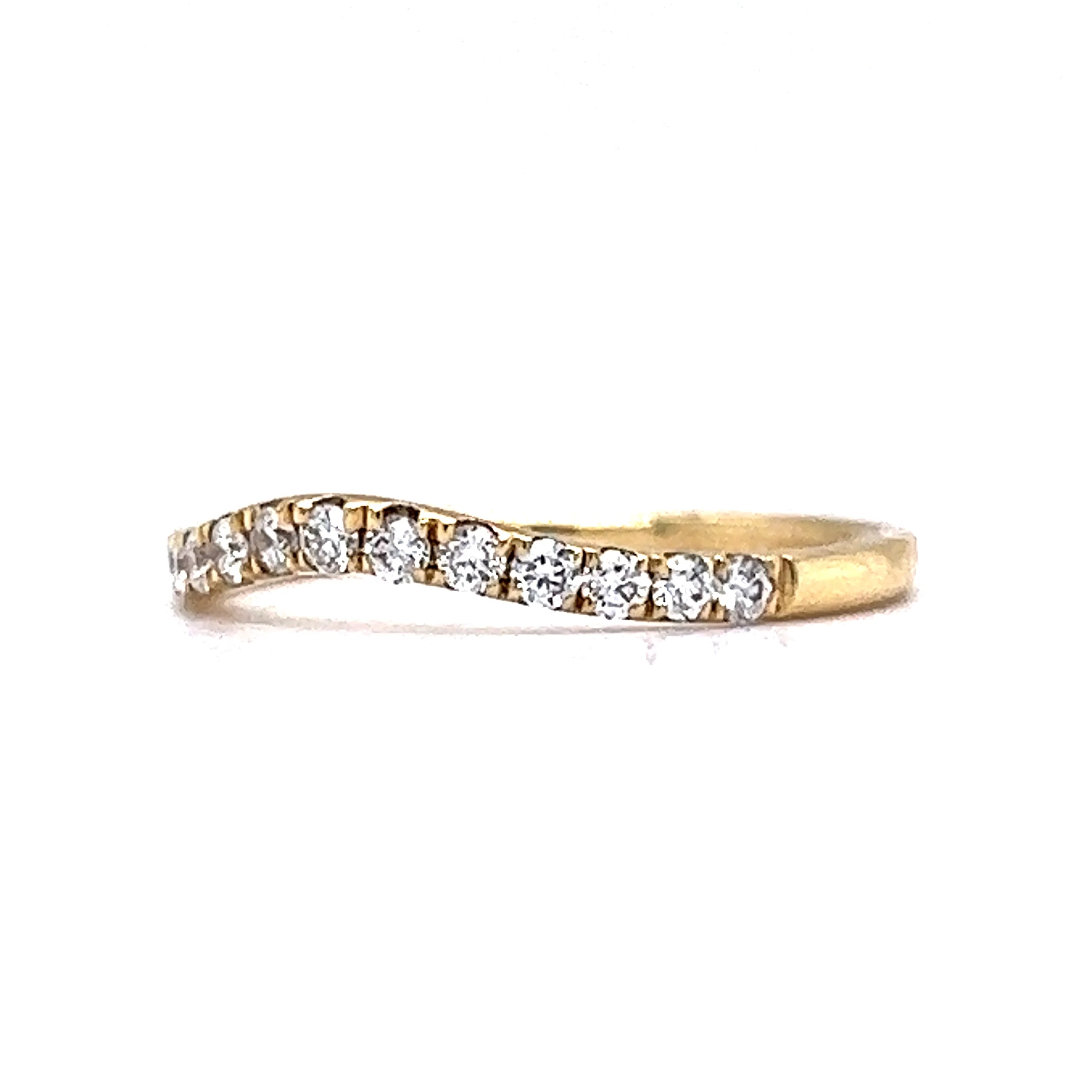 .25 Contoured Diamond Wedding Band in Yellow Gold - Image 2