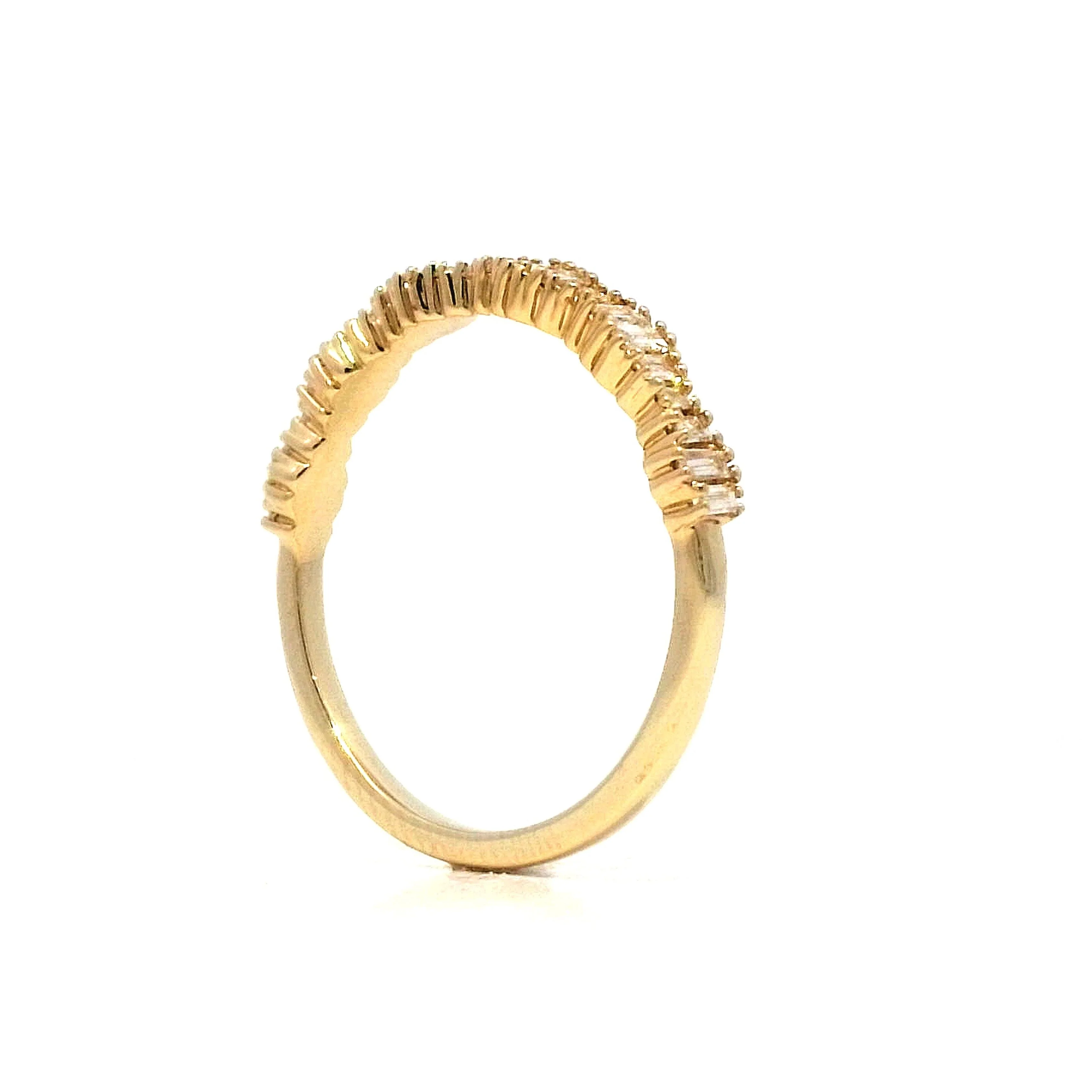 .25 Diamond Baguette Wedding Band in 14k Yellow Gold - Image 5