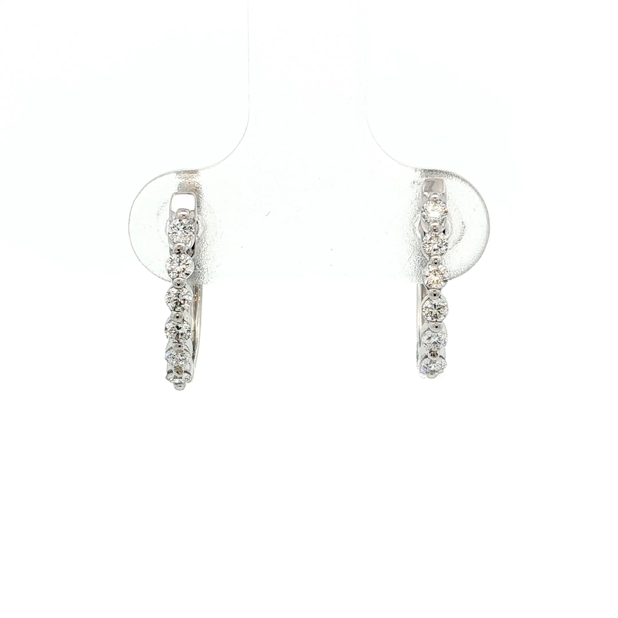 .25 Diamond Hoop Earrings 14k White Gold
