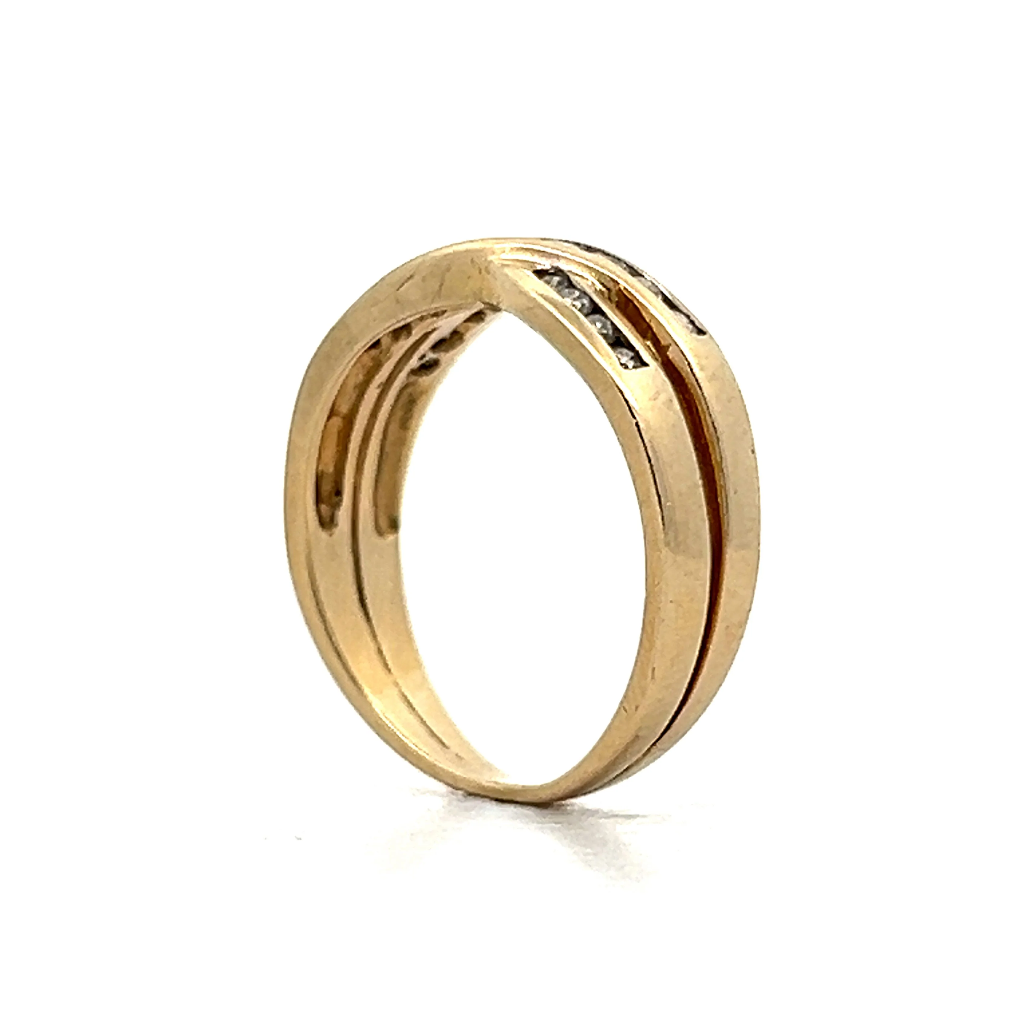.25 Diamond X Stacking Ring in 14k Yellow Gold - Image 5