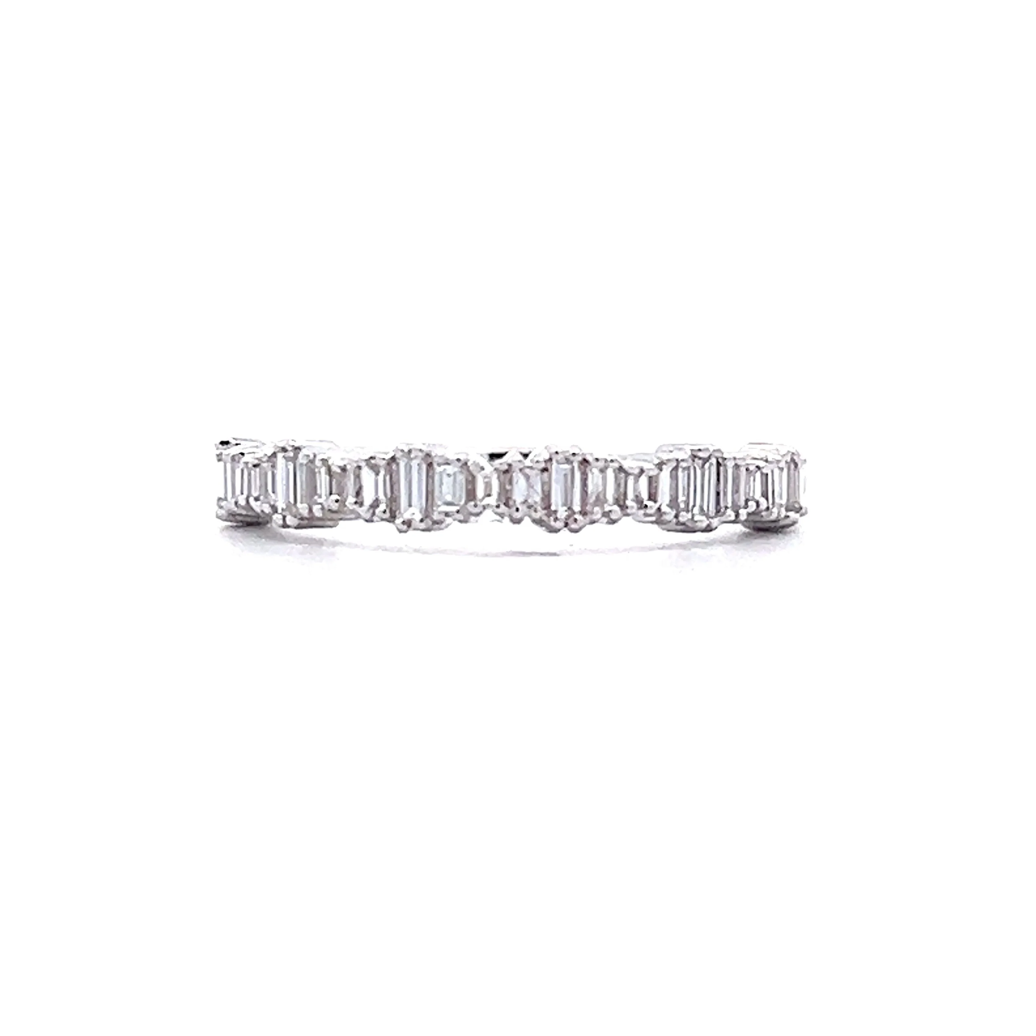 .25 Mixed Baguette Diamond Band in 14k White Gold