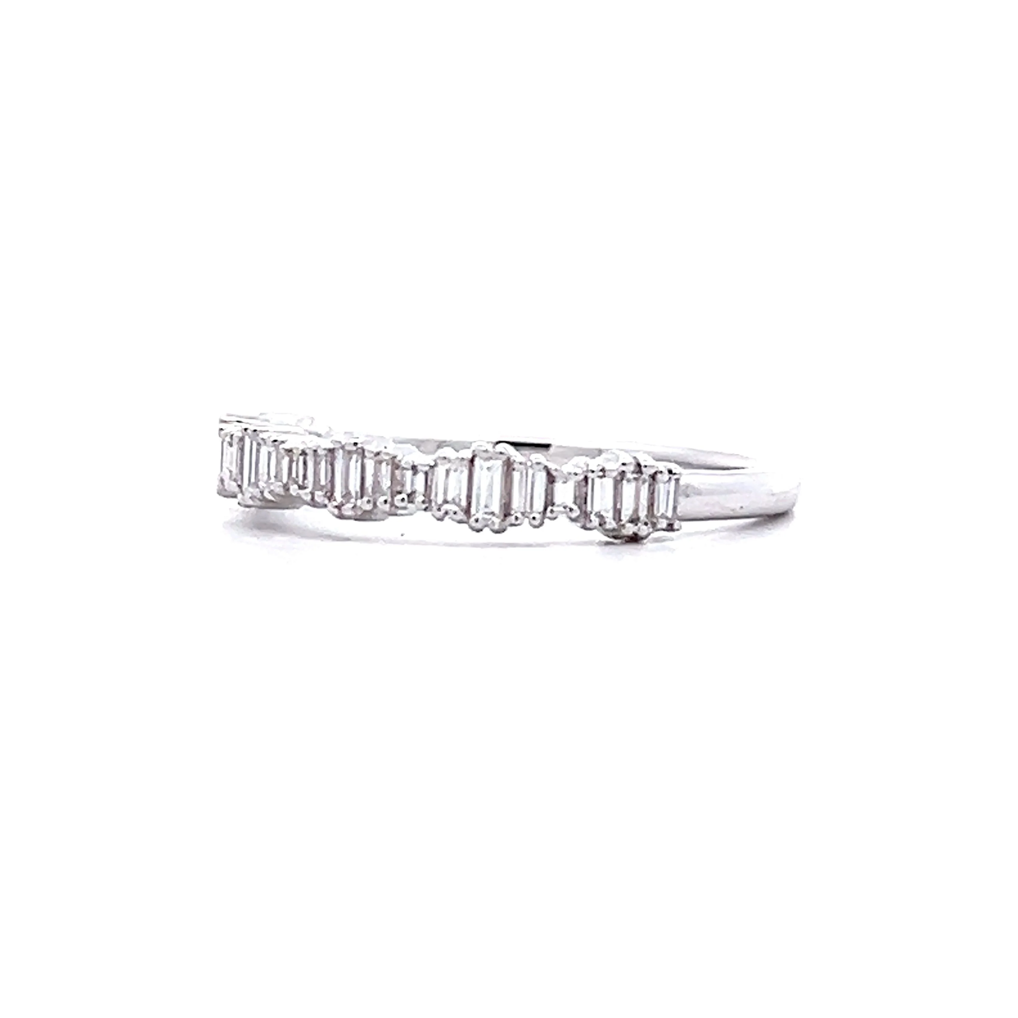 .25 Mixed Baguette Diamond Band in 14k White Gold - Image 2
