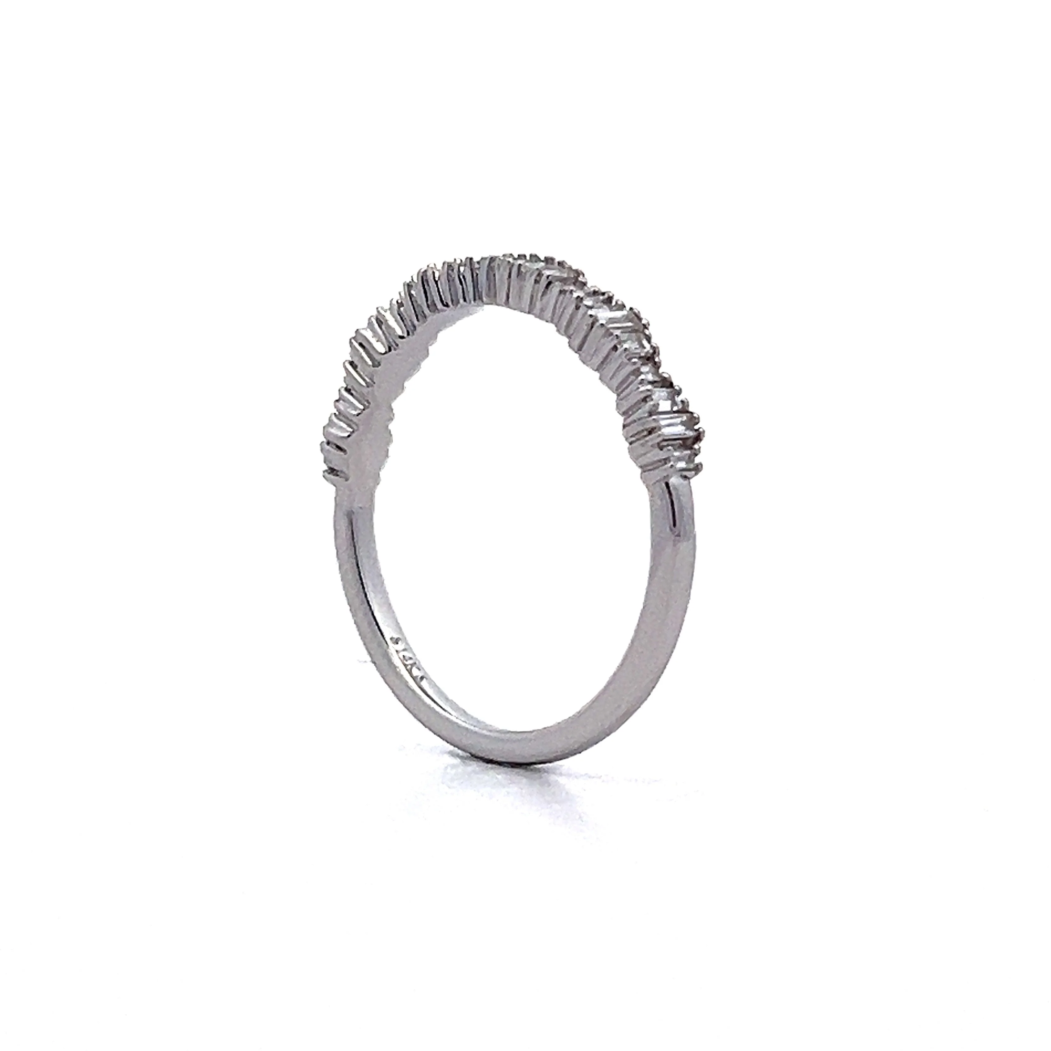 .25 Mixed Baguette Diamond Band in 14k White Gold - Image 5