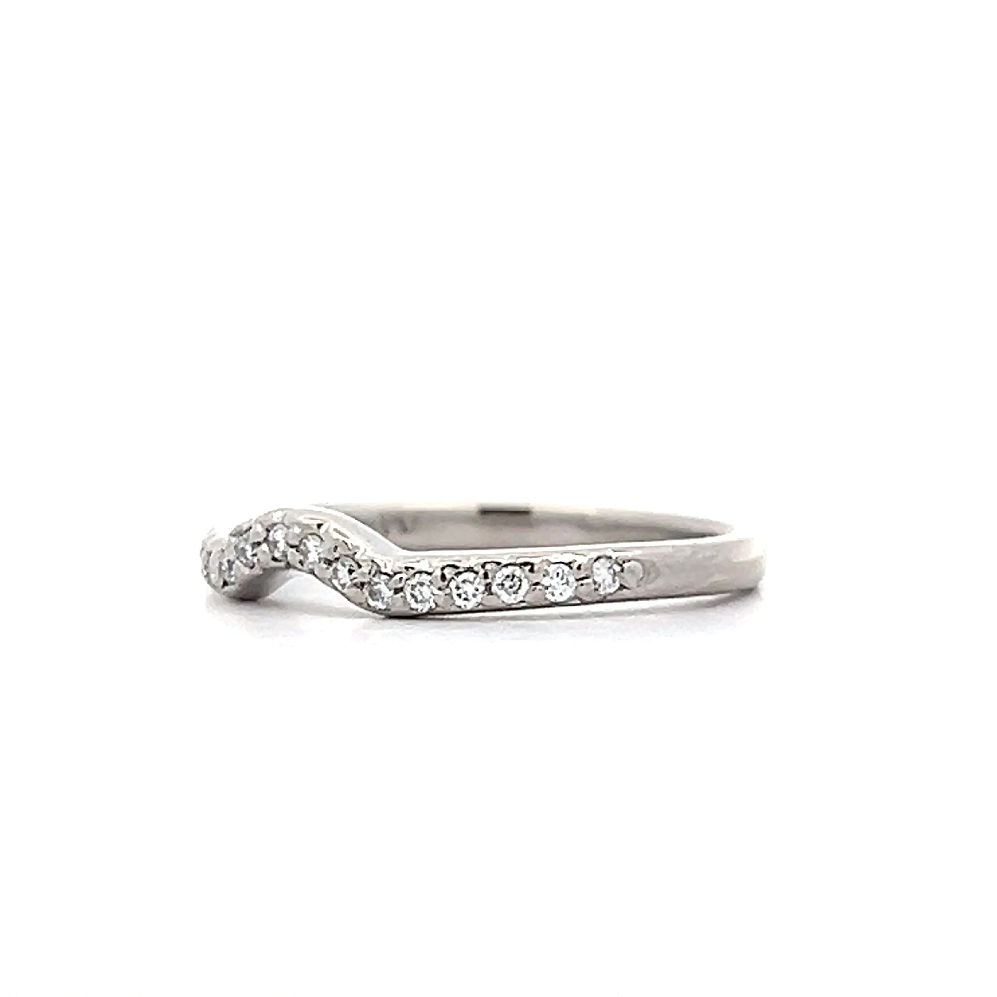 .25 Pave Diamond Contour Wedding Band in Platinum - Image 2