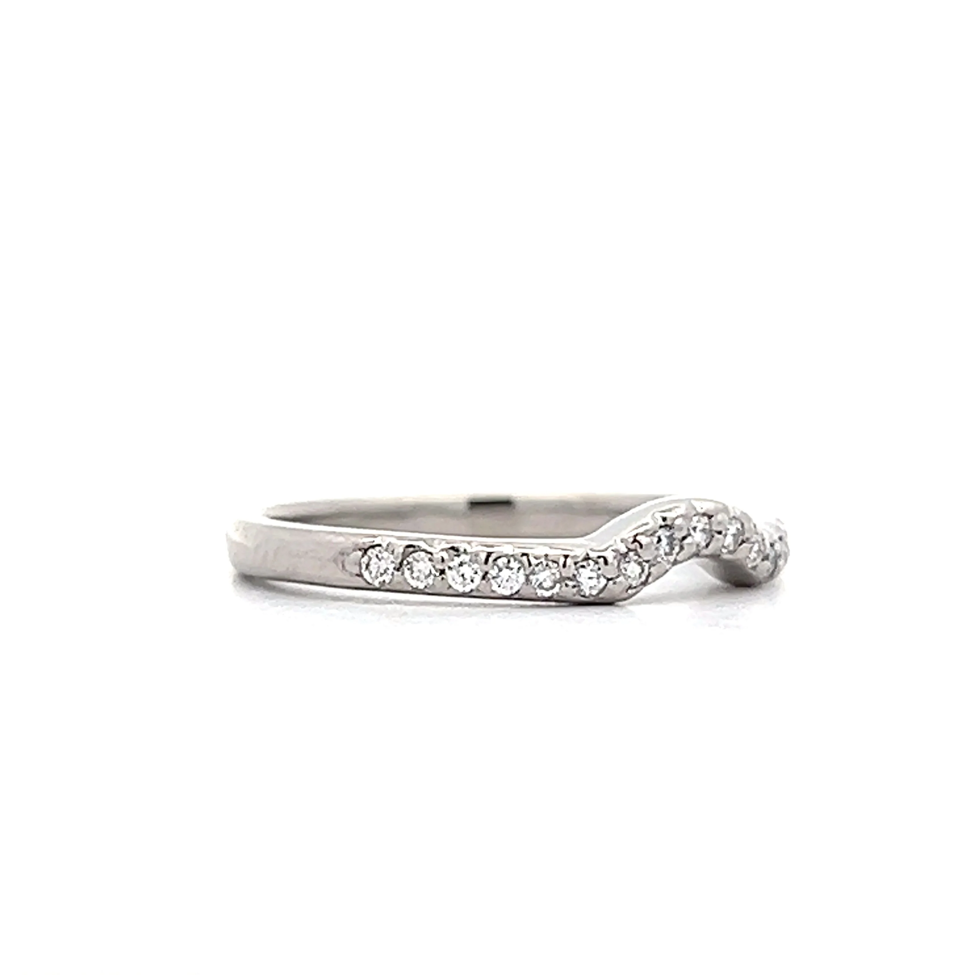 .25 Pave Diamond Contour Wedding Band in Platinum - Image 3