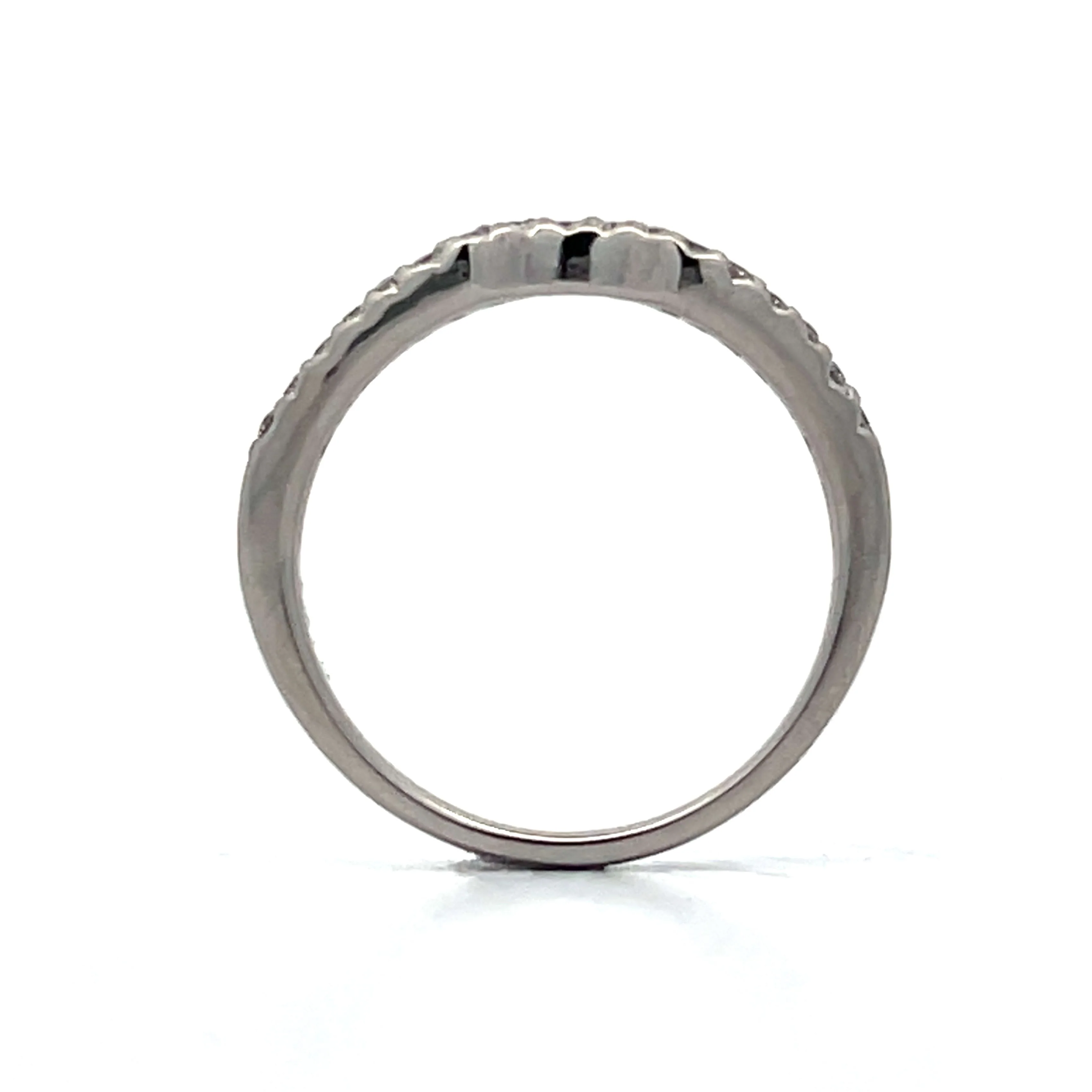 .25 Pave Diamond Contour Wedding Band in Platinum - Image 4