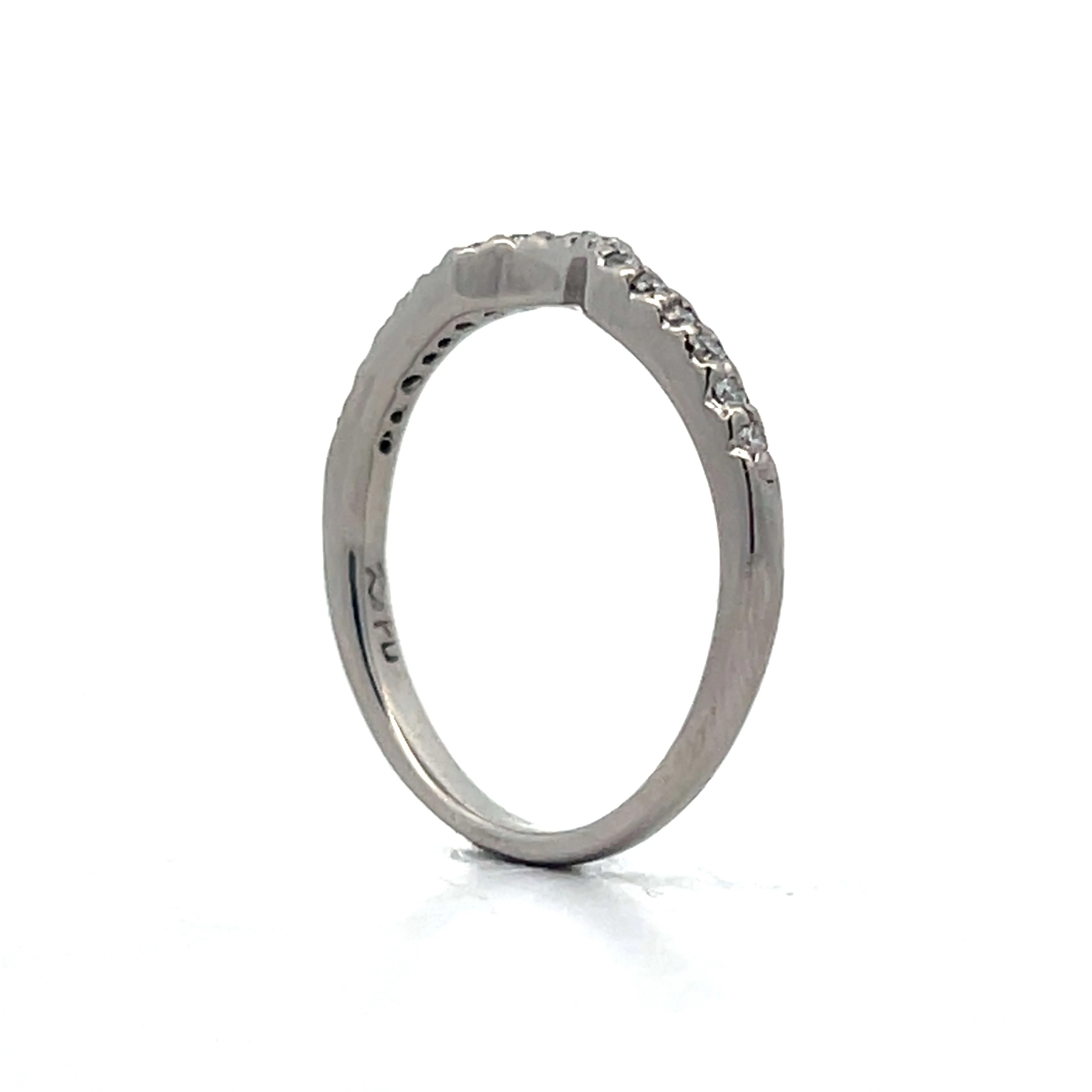 .25 Pave Diamond Contour Wedding Band in Platinum - Image 5