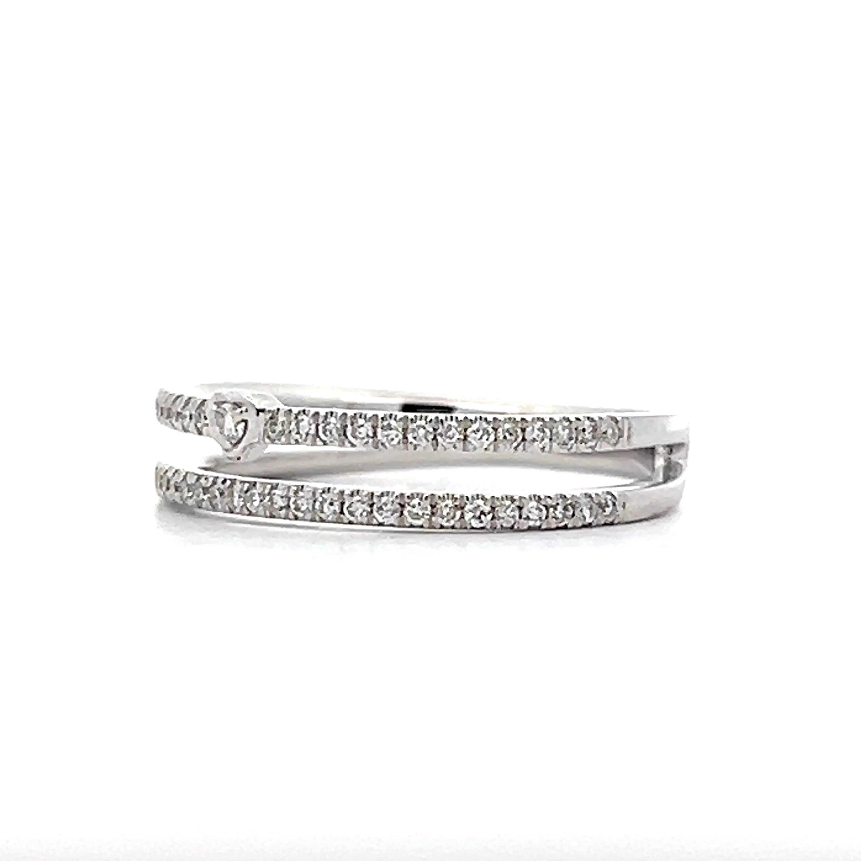 .25 Pave Diamond Open Stacking Ring in White Gold - Image 2