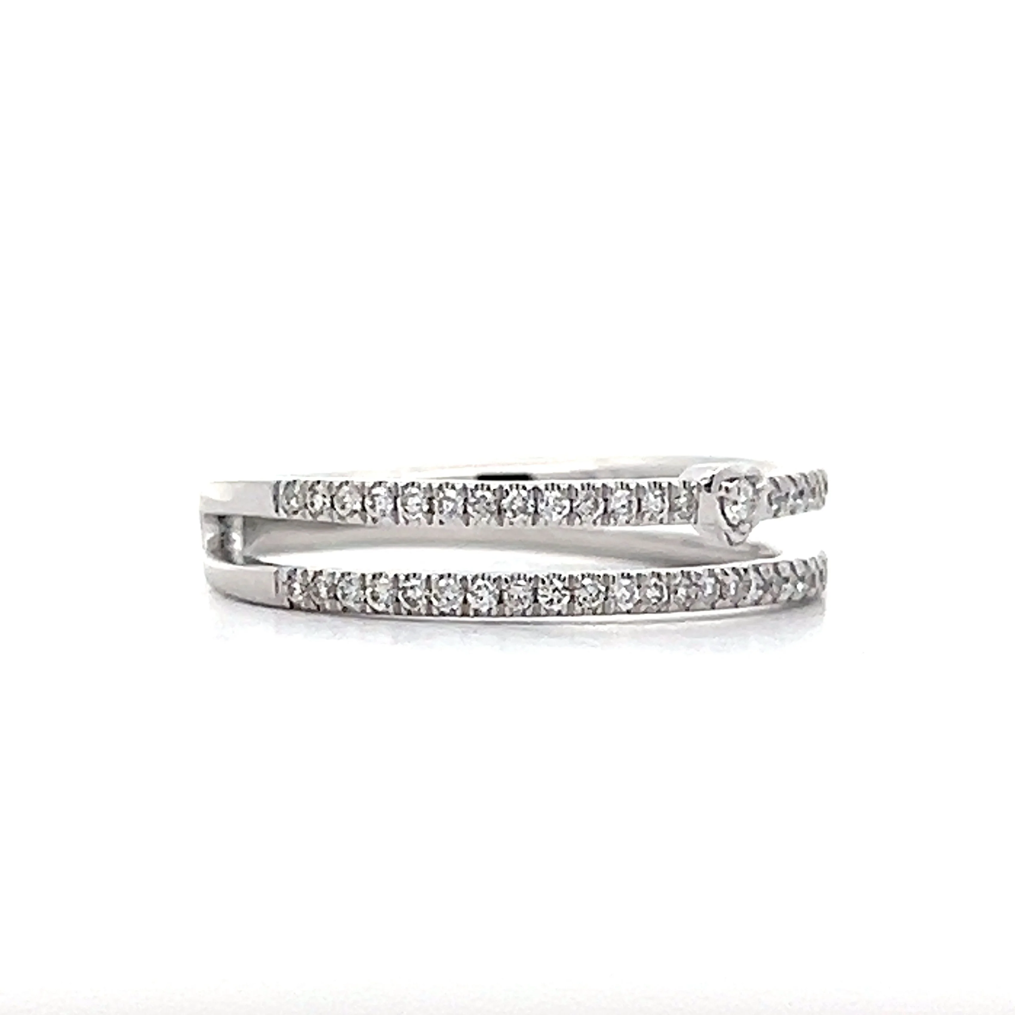 .25 Pave Diamond Open Stacking Ring in White Gold - Image 3