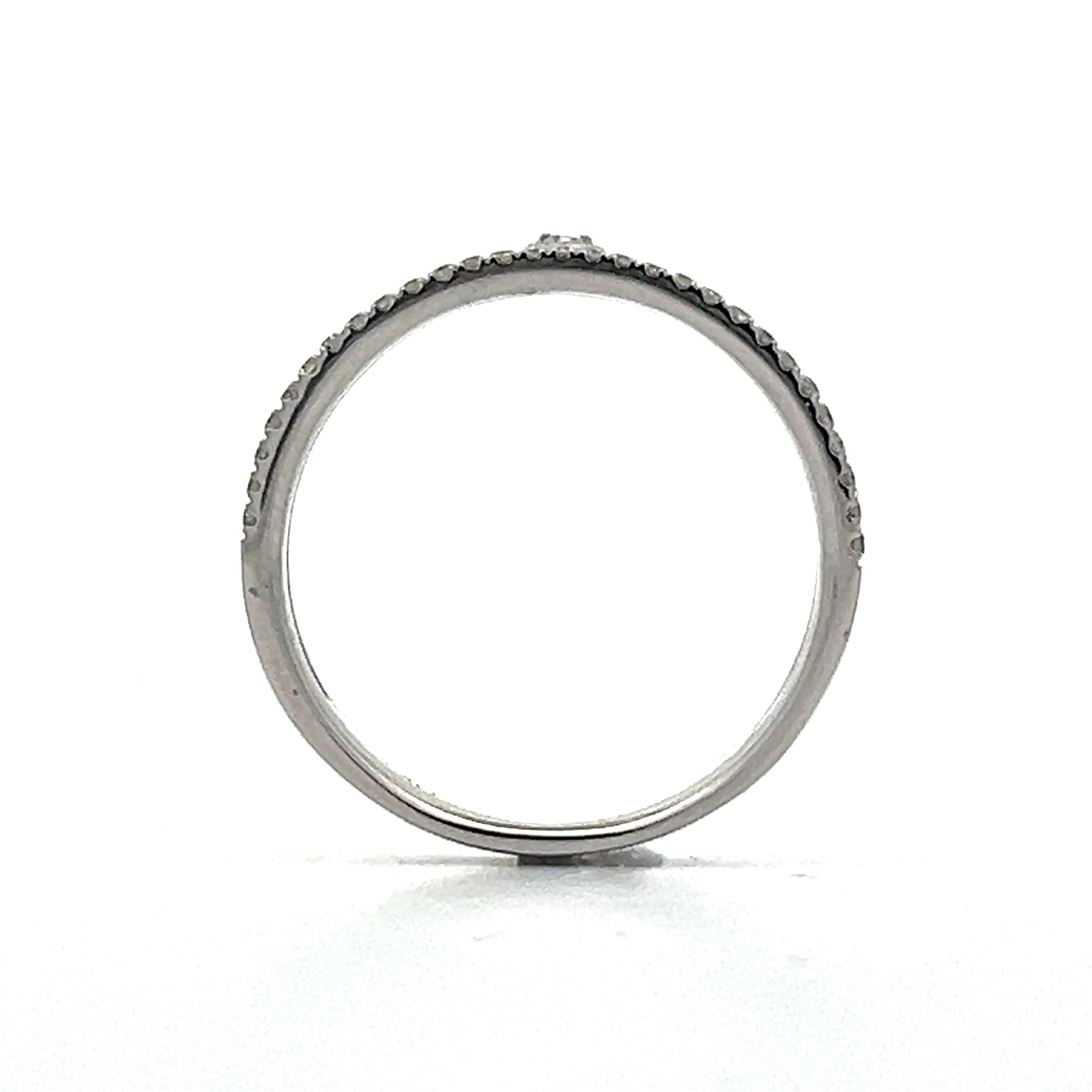 .25 Pave Diamond Open Stacking Ring in White Gold - Image 4