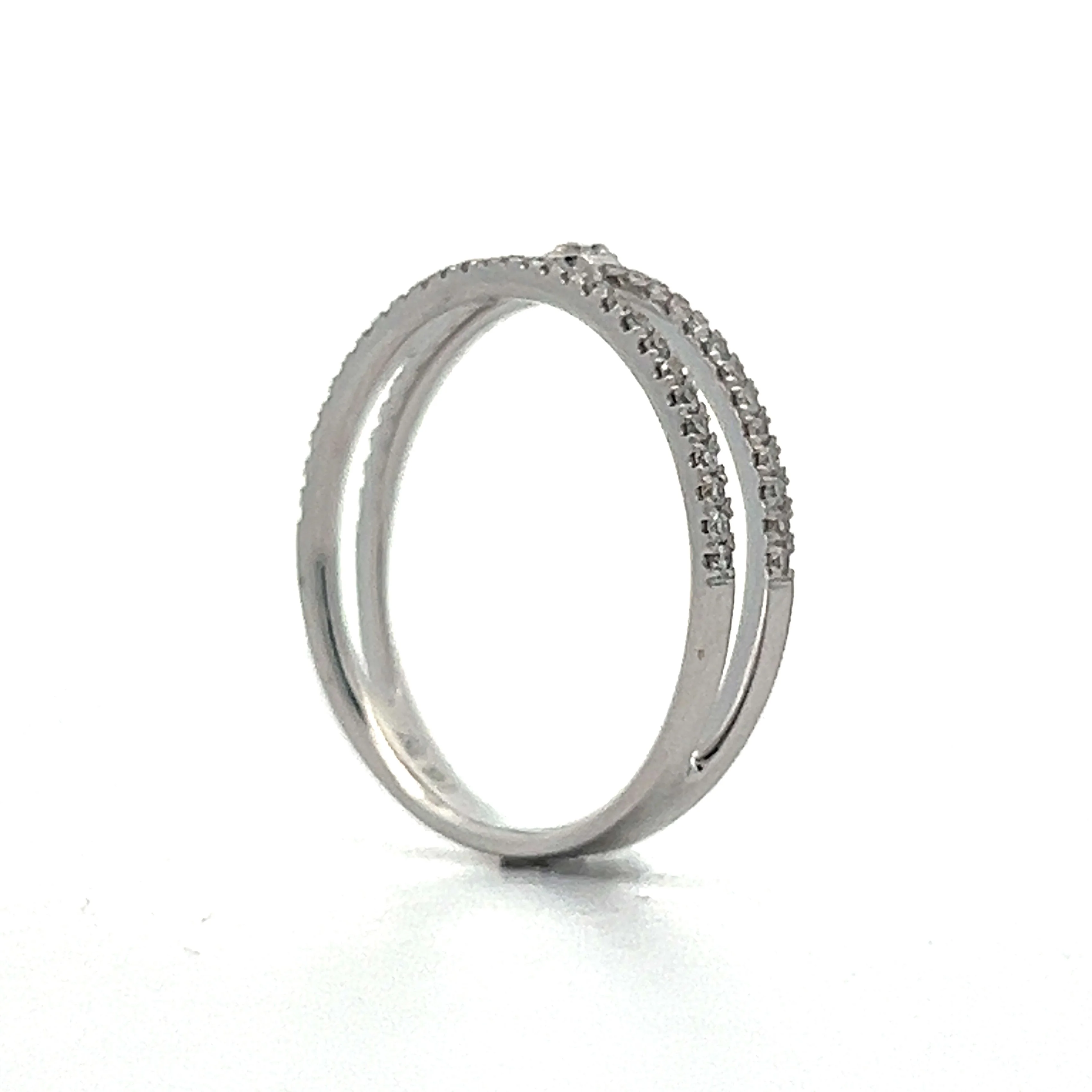 .25 Pave Diamond Open Stacking Ring in White Gold - Image 5