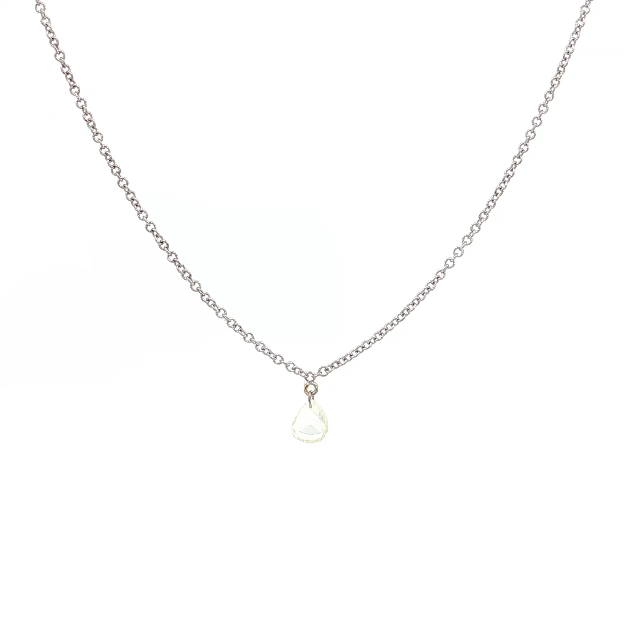 .25 Pear Cut Diamond Pendant Necklace 18k