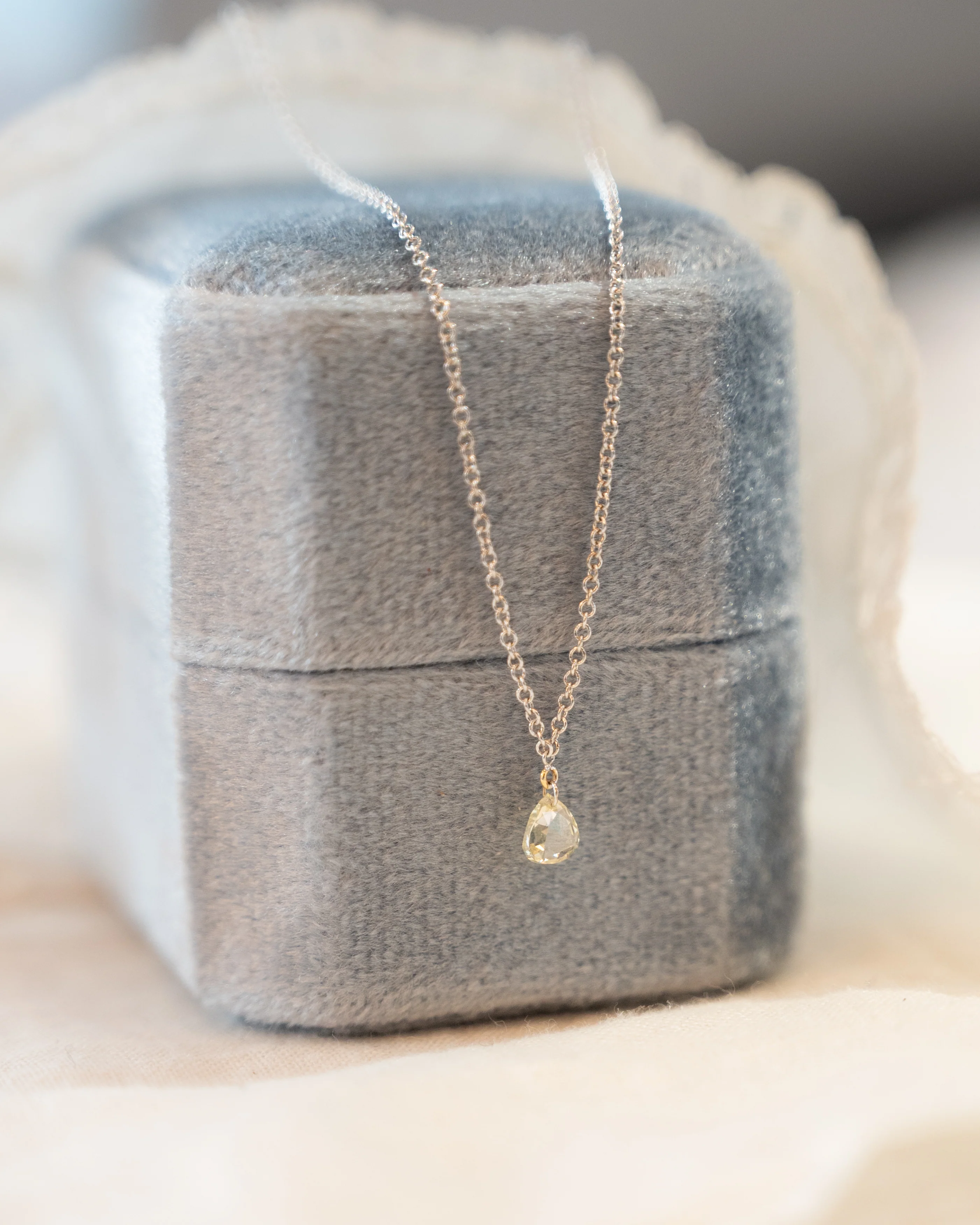 .25 Pear Cut Diamond Pendant Necklace 18k - Image 5