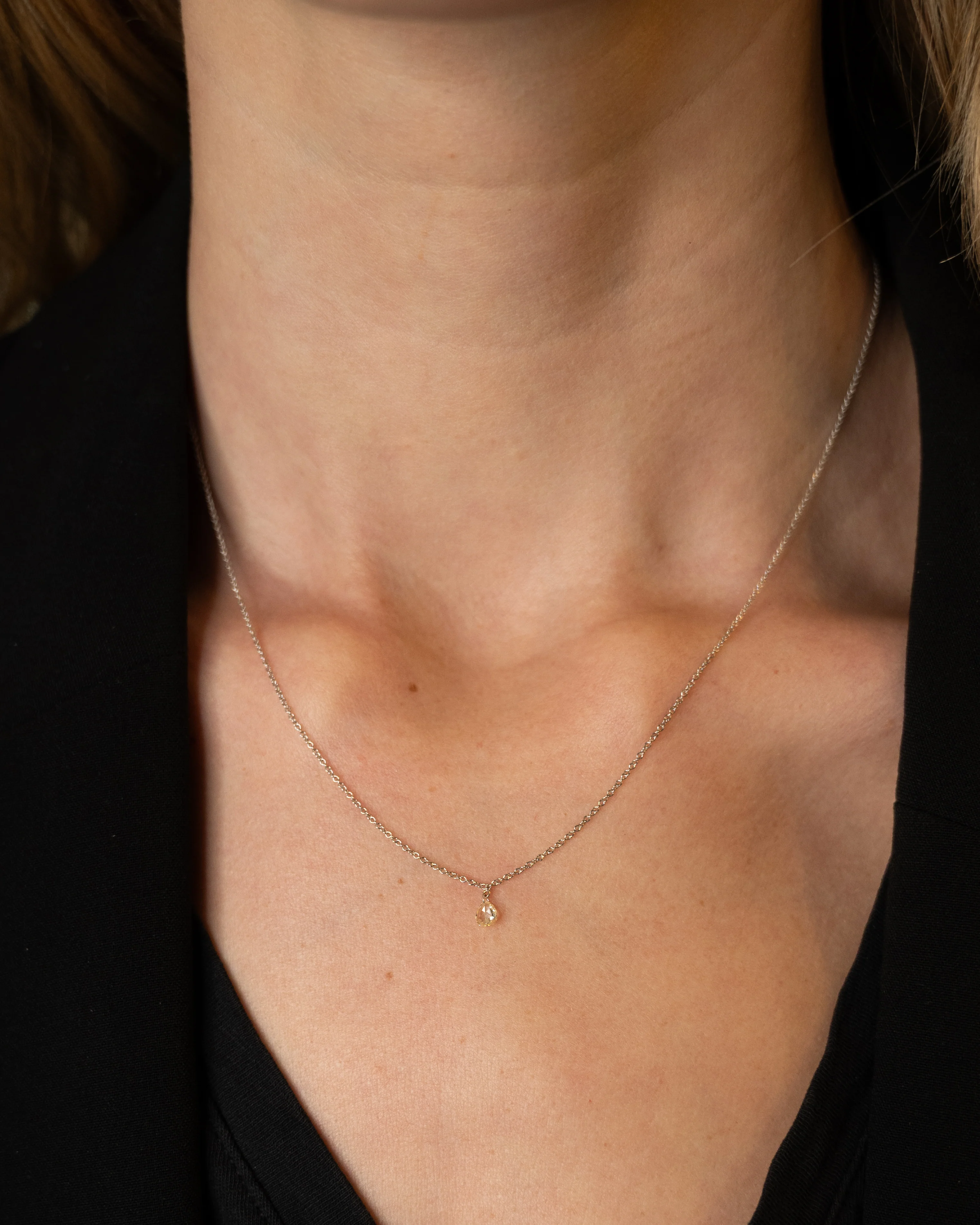 .25 Pear Cut Diamond Pendant Necklace 18k - Image 6