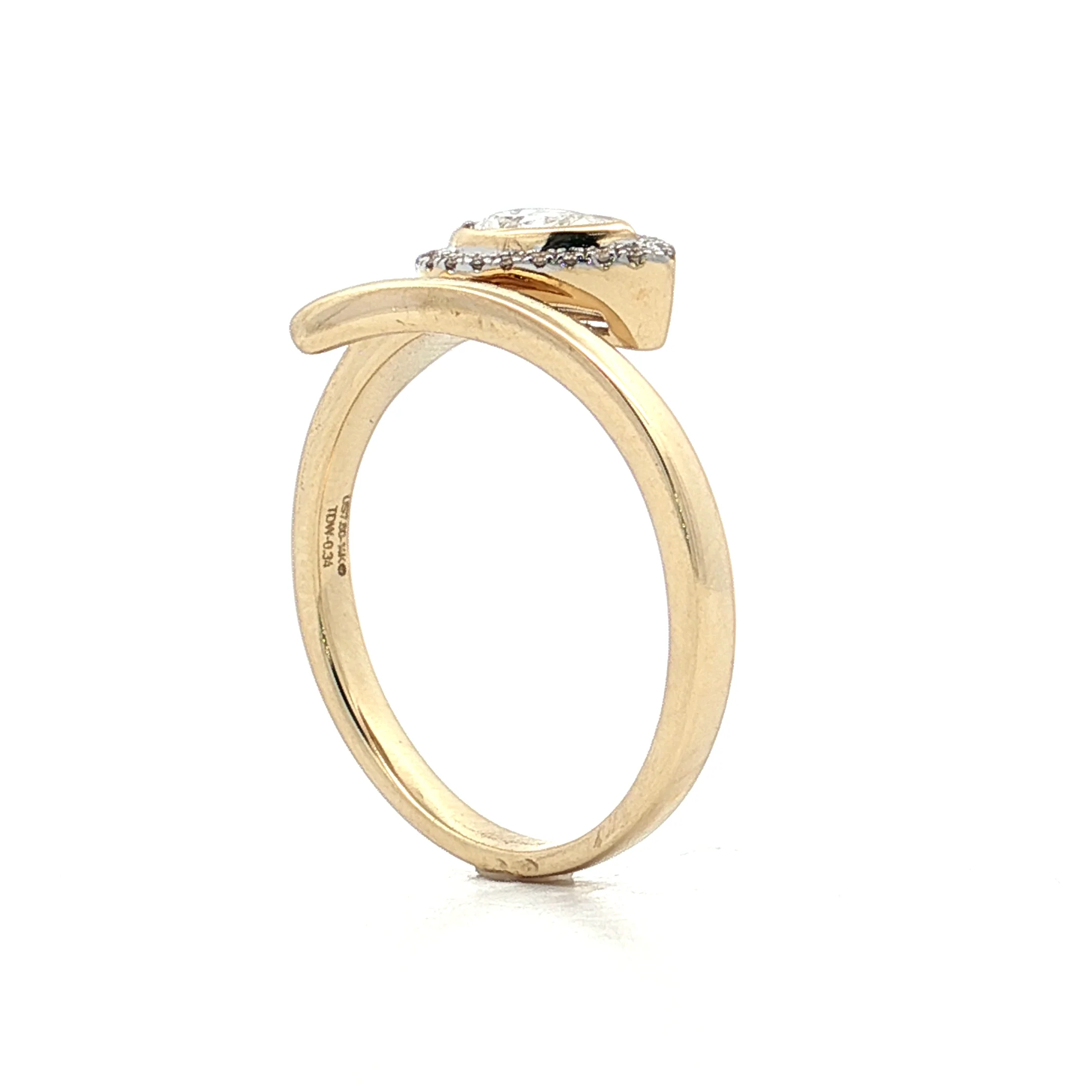 .25 Pear Diamond Cocktail Snake Ring 14k Yellow Gold - Image 5