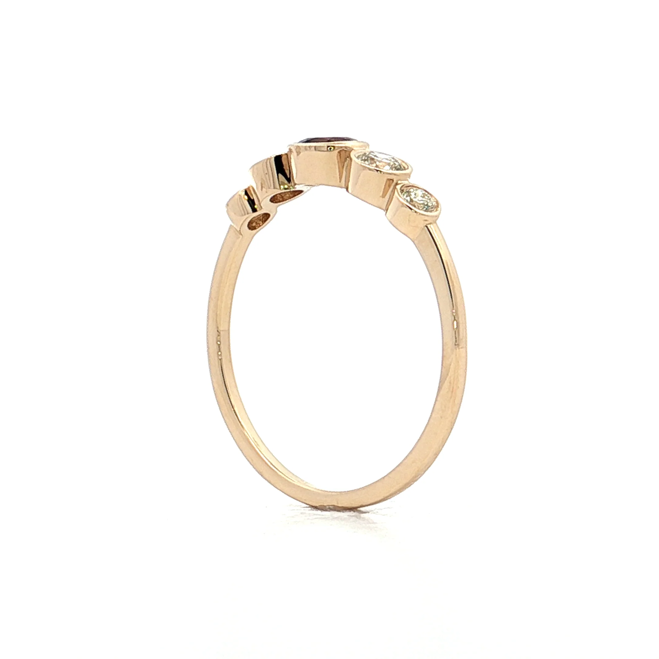 .25 Pink Tourmaline & Diamond Stacking Ring 14k - Image 5