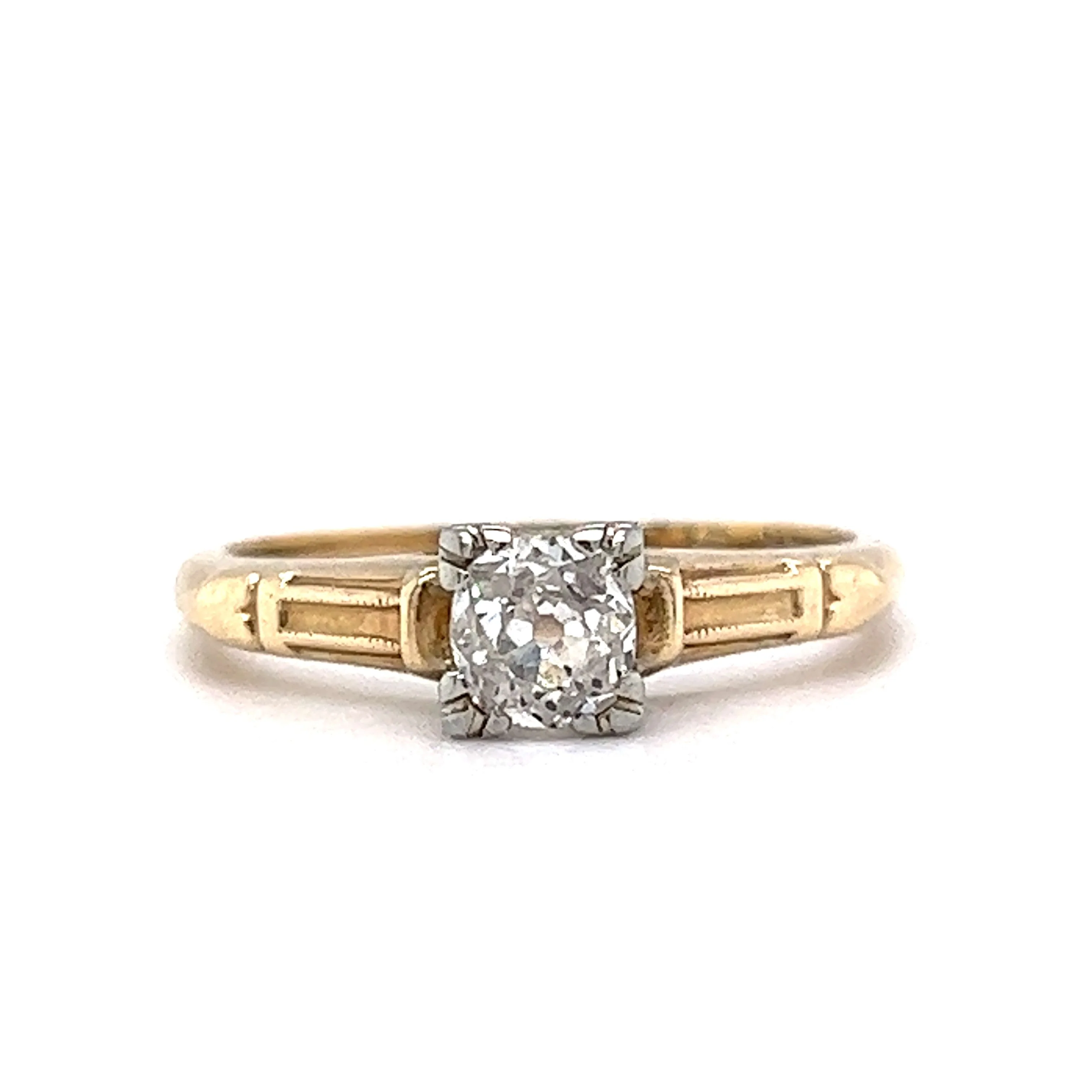 .25 Retro Solitaire Diamond Engagement Ring in 14k & 18k Gold