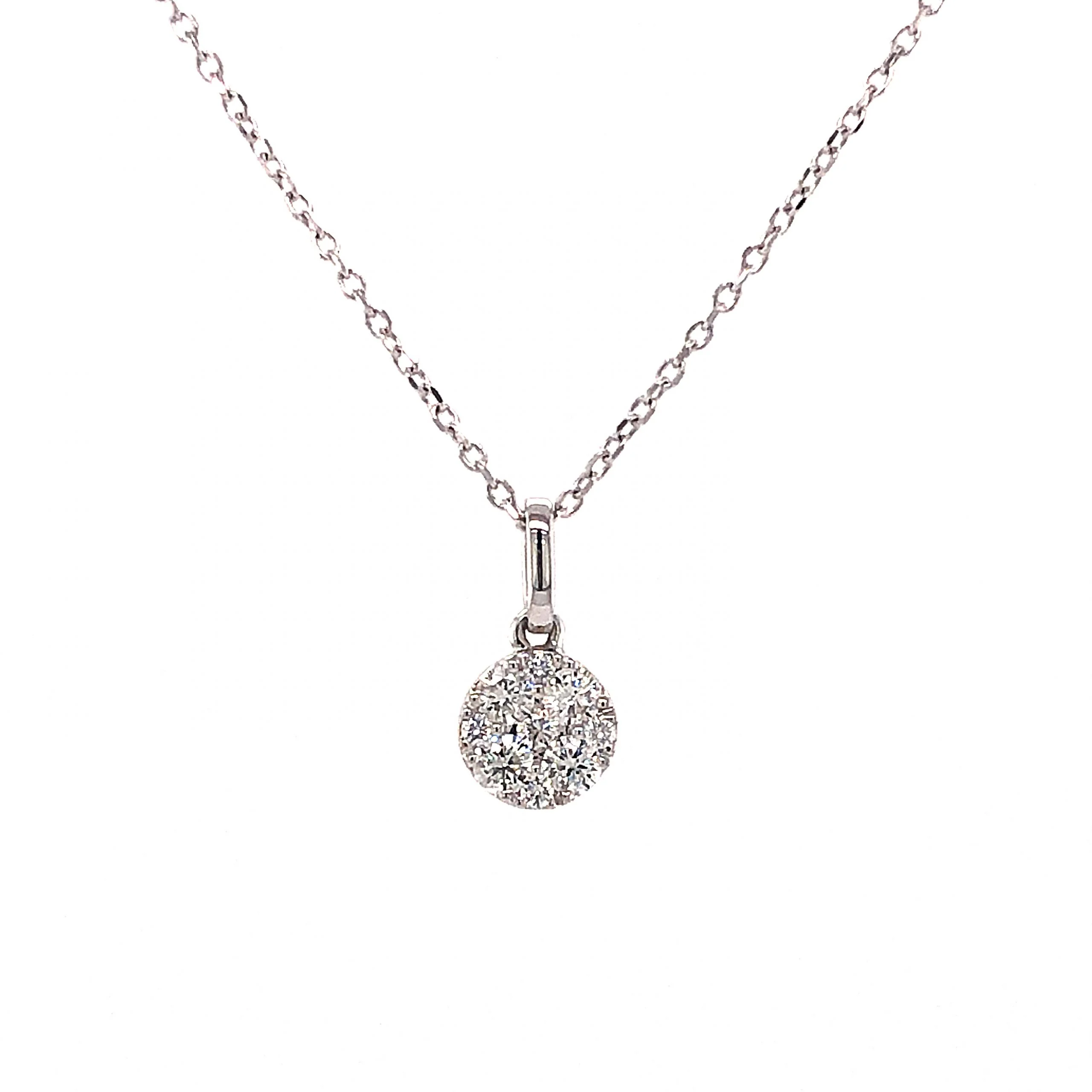 .25 Round Brilliant Diamond Pendant Necklace in 14k White Gold - Image 2