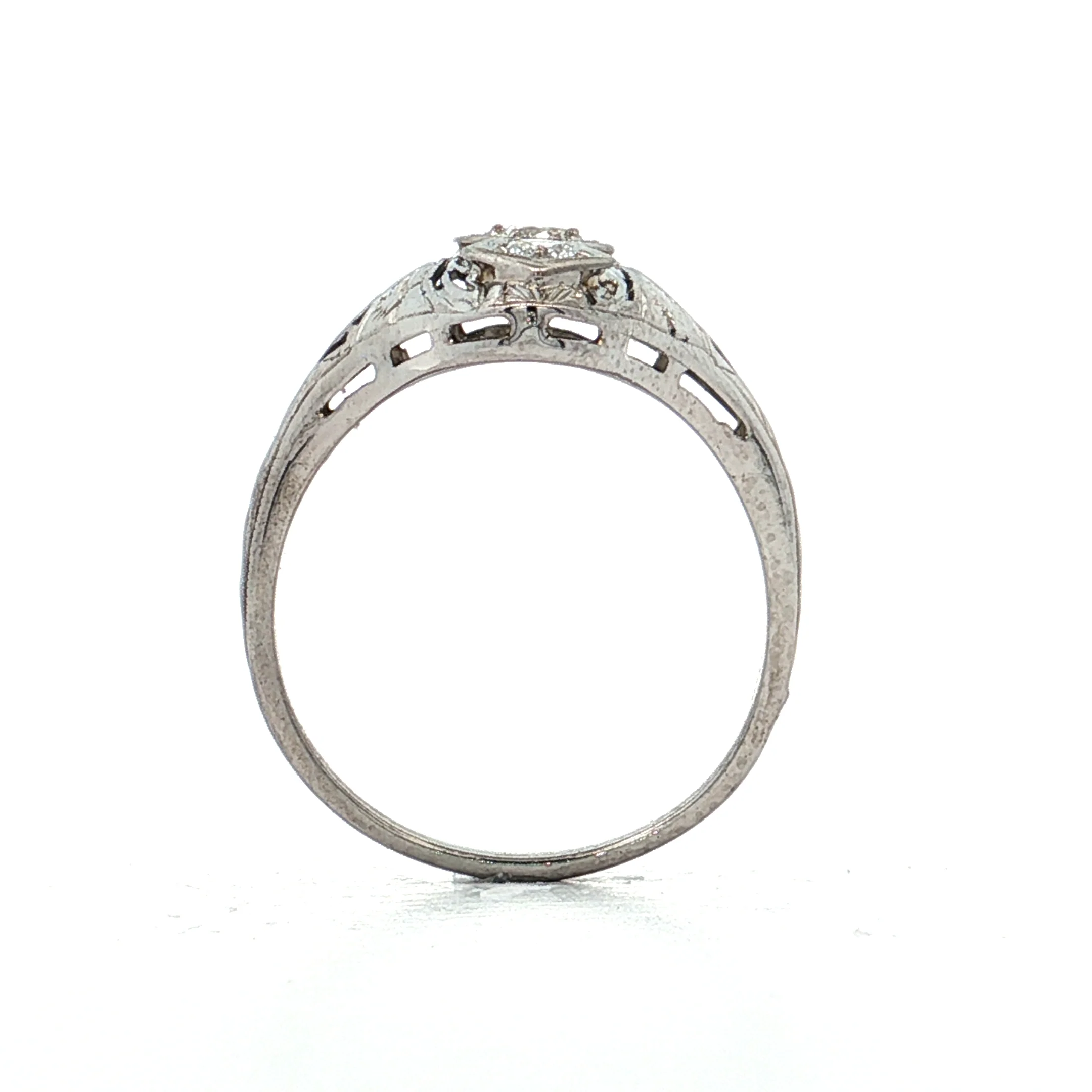 .25 Vintage Art Deco Three Stone Ring in 18k - Image 4