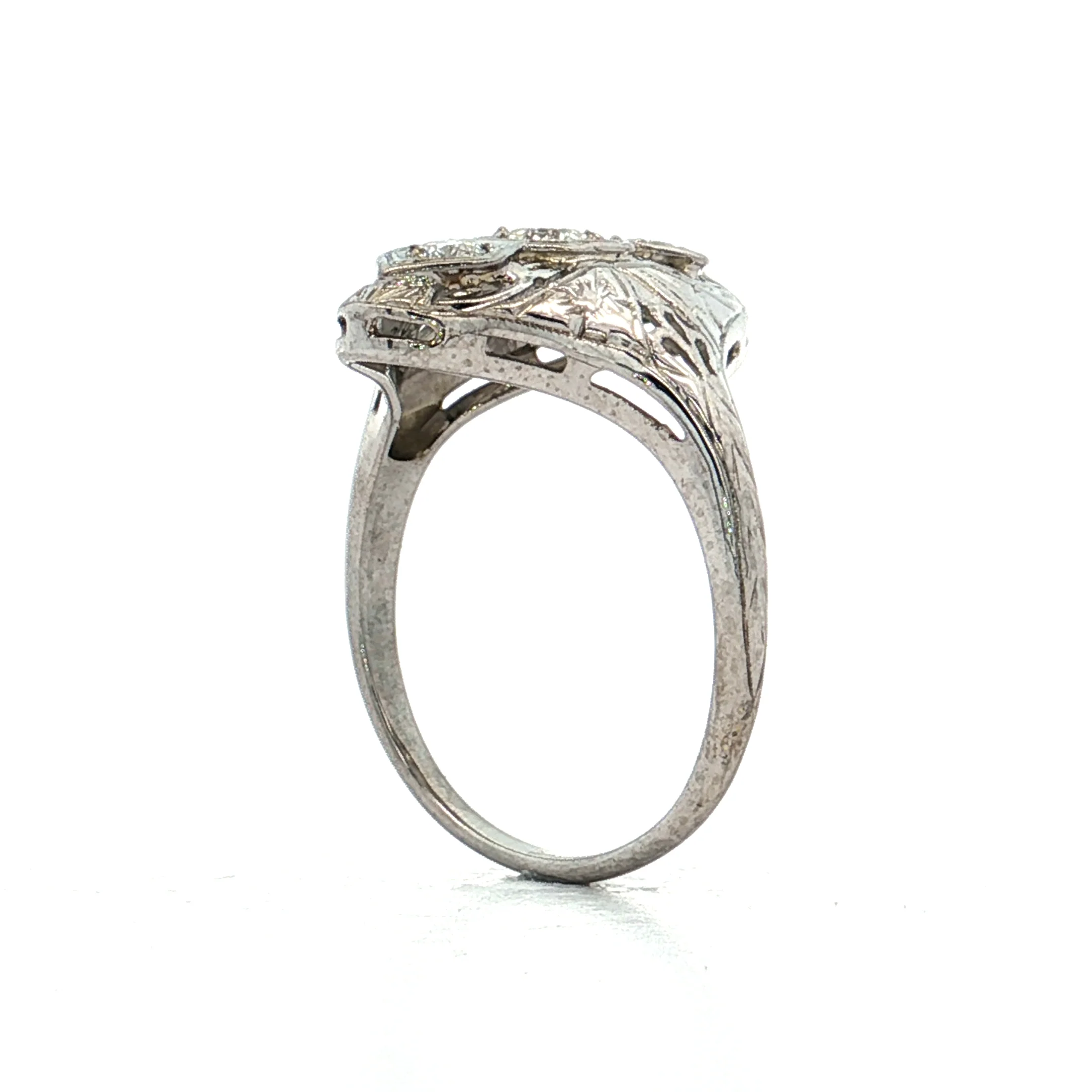 .25 Vintage Art Deco Three Stone Ring in 18k - Image 5