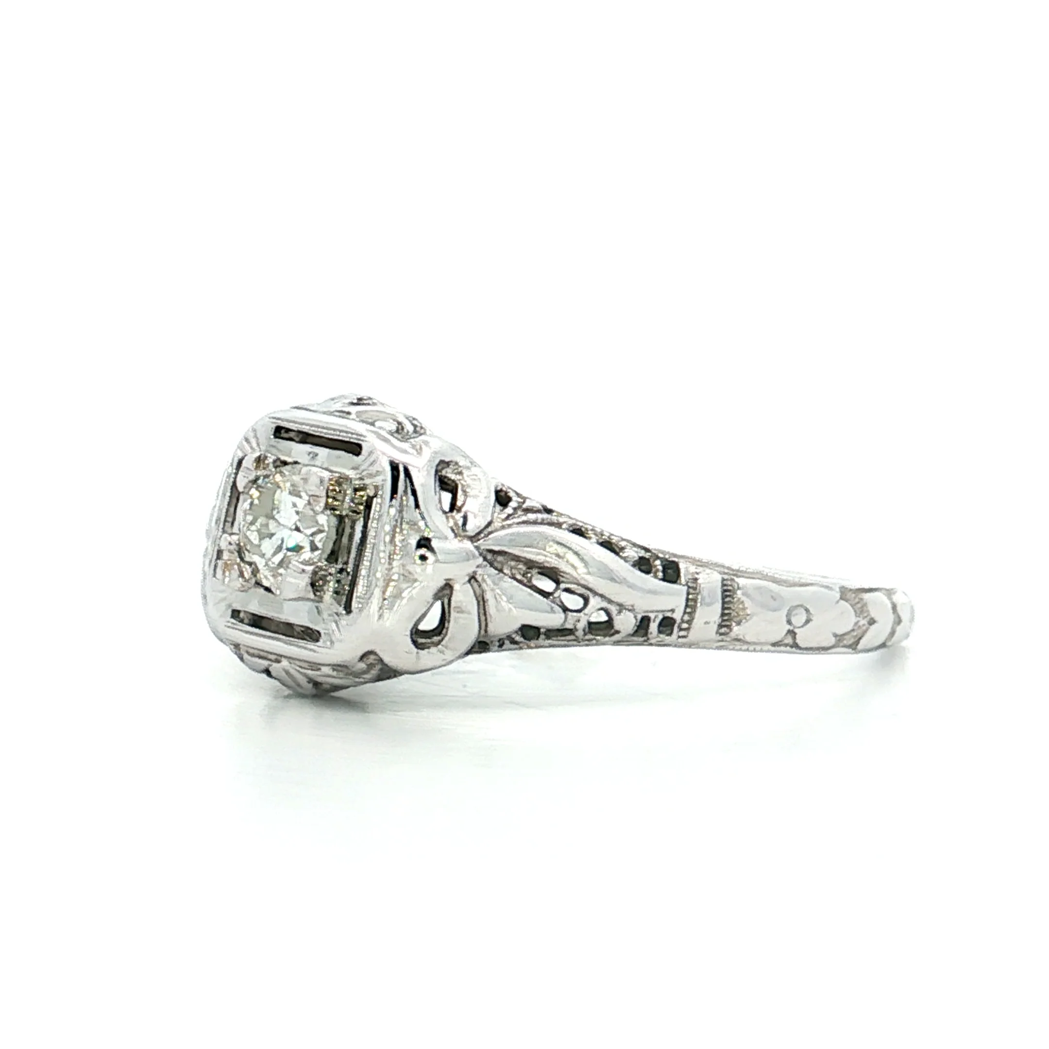 .25 Vintage Deco Diamond Engagement Ring in 18k - Image 2