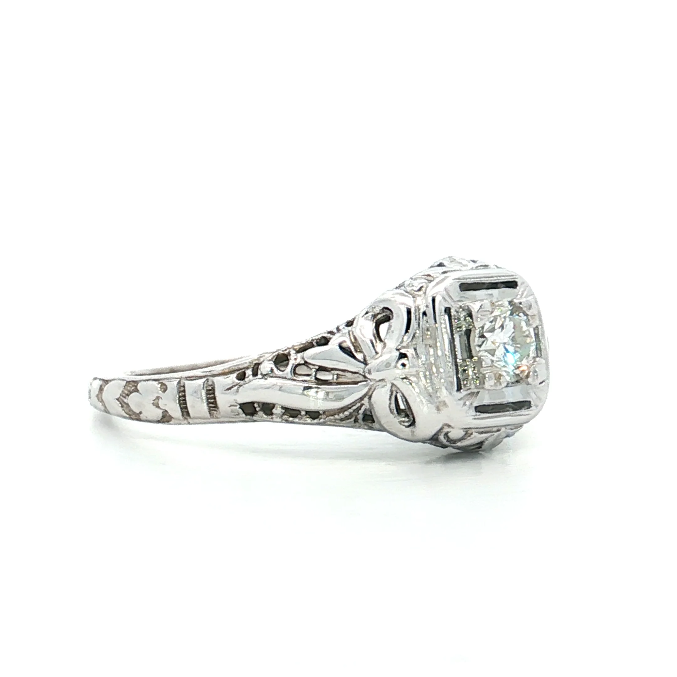 .25 Vintage Deco Diamond Engagement Ring in 18k - Image 3
