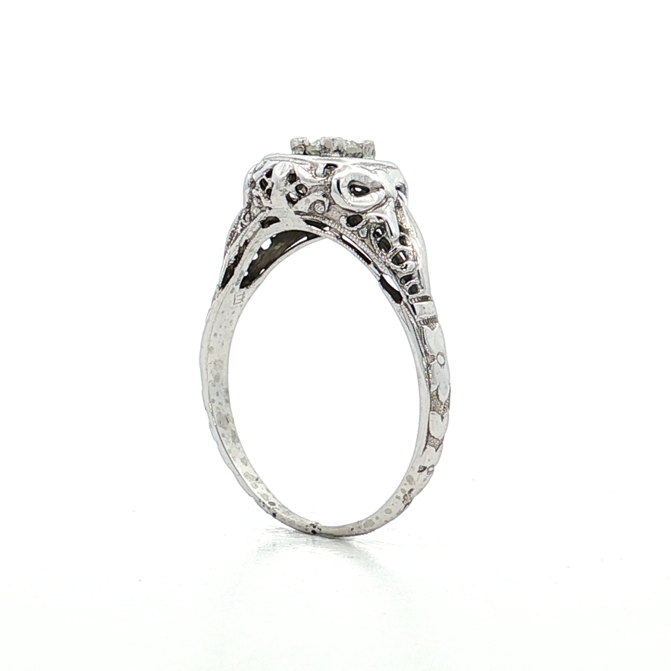 .25 Vintage Deco Diamond Engagement Ring in 18k - Image 5