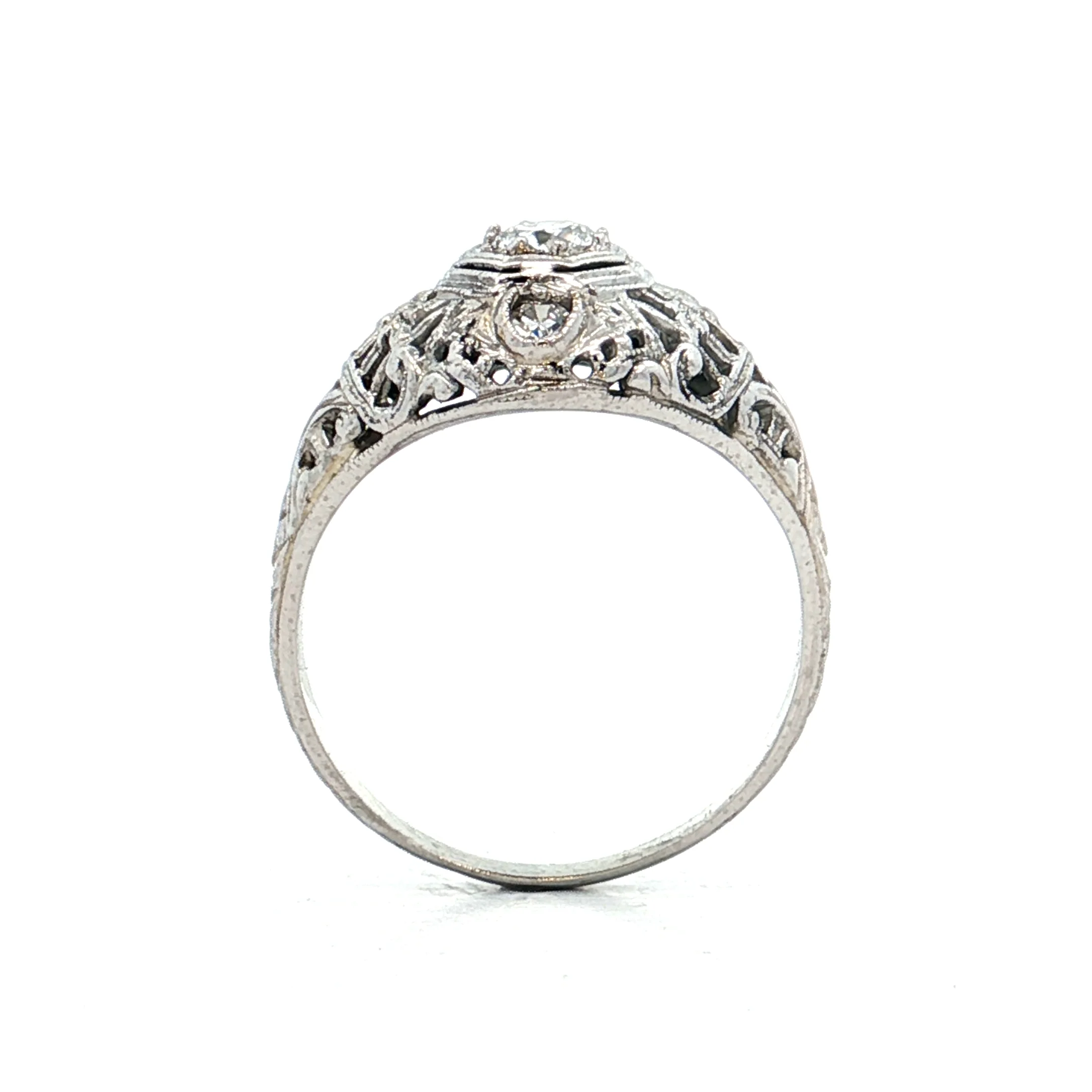 .25 Vintage Euro Diamond Cocktail Ring 18k - Image 4