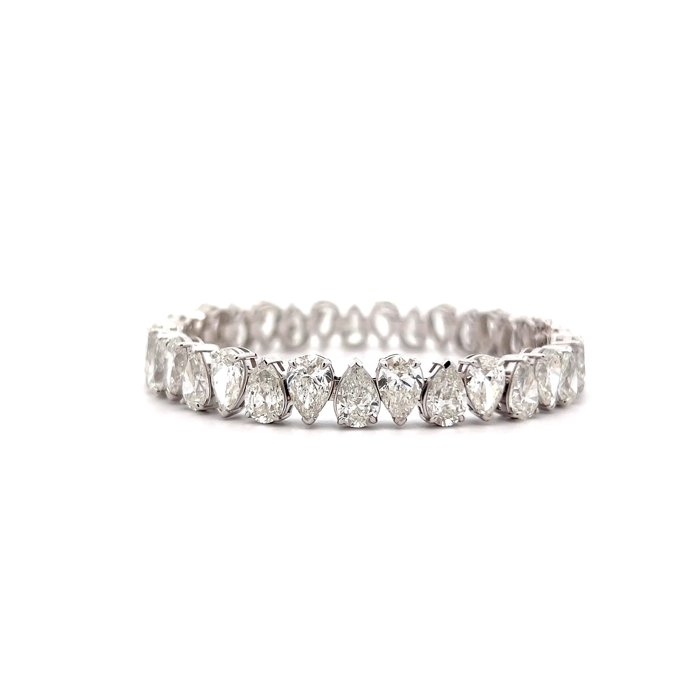 26.29 Pear Diamond Tennis Bracelet in 18k White Gold - Image 3