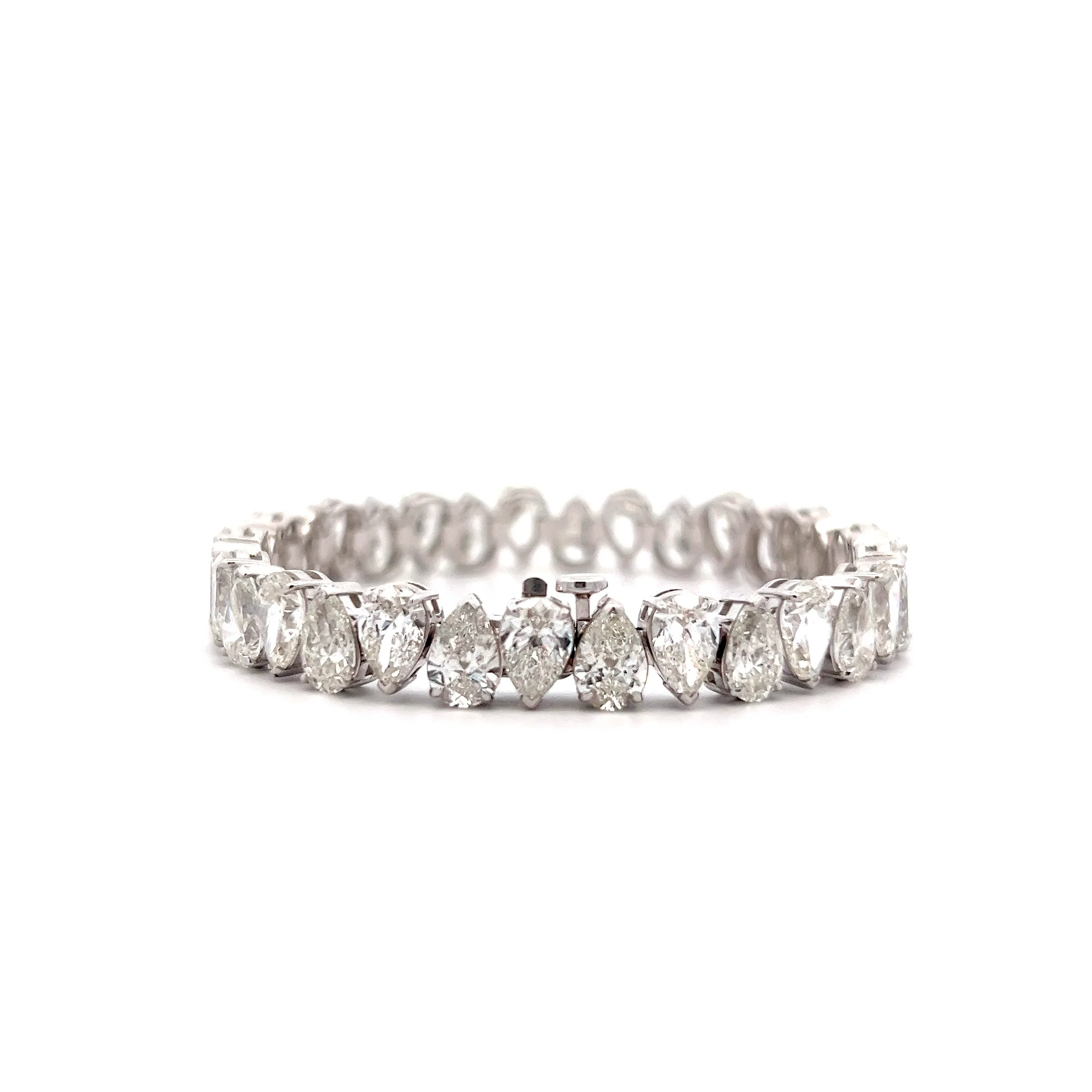 26.29 Pear Diamond Tennis Bracelet in 18k White Gold - Image 4