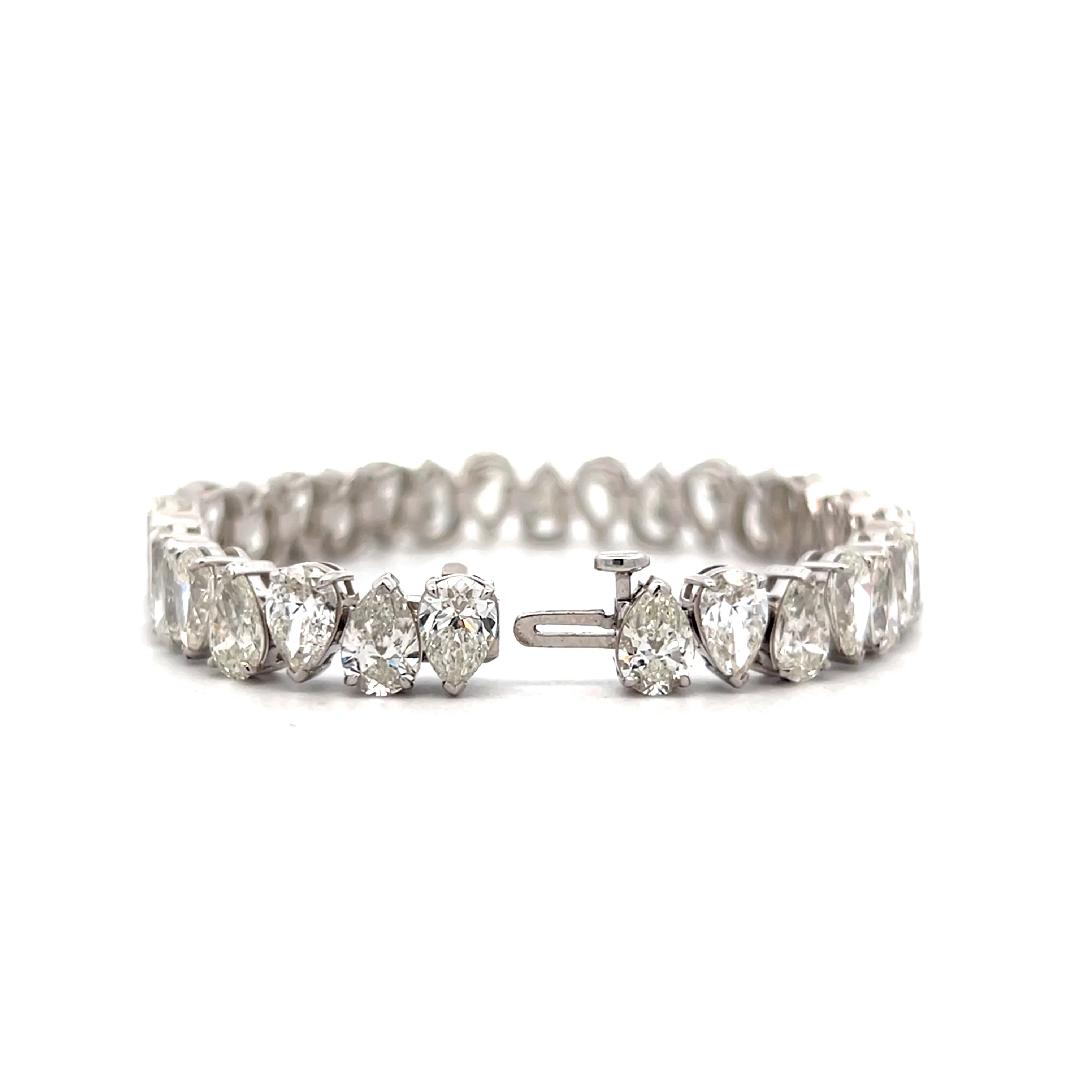 26.29 Pear Diamond Tennis Bracelet in 18k White Gold - Image 5