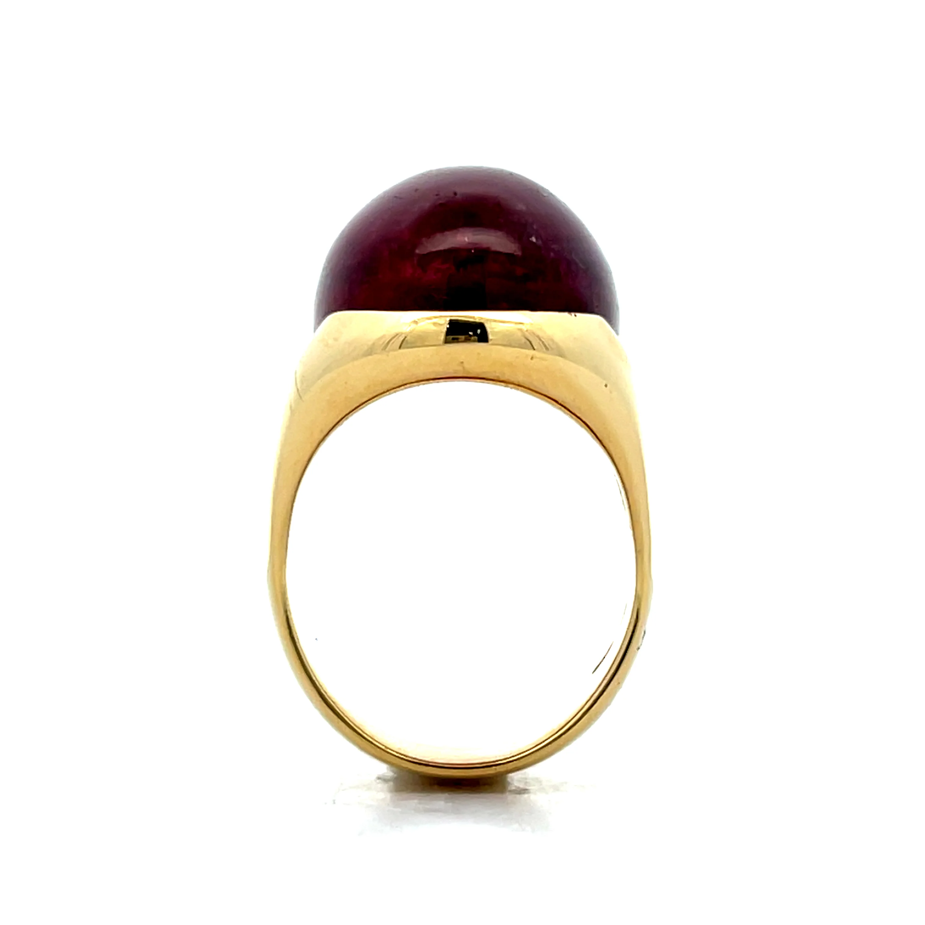 26.70 Cabochon Rubellite Tourmaline 18k Yellow Gold - Image 4
