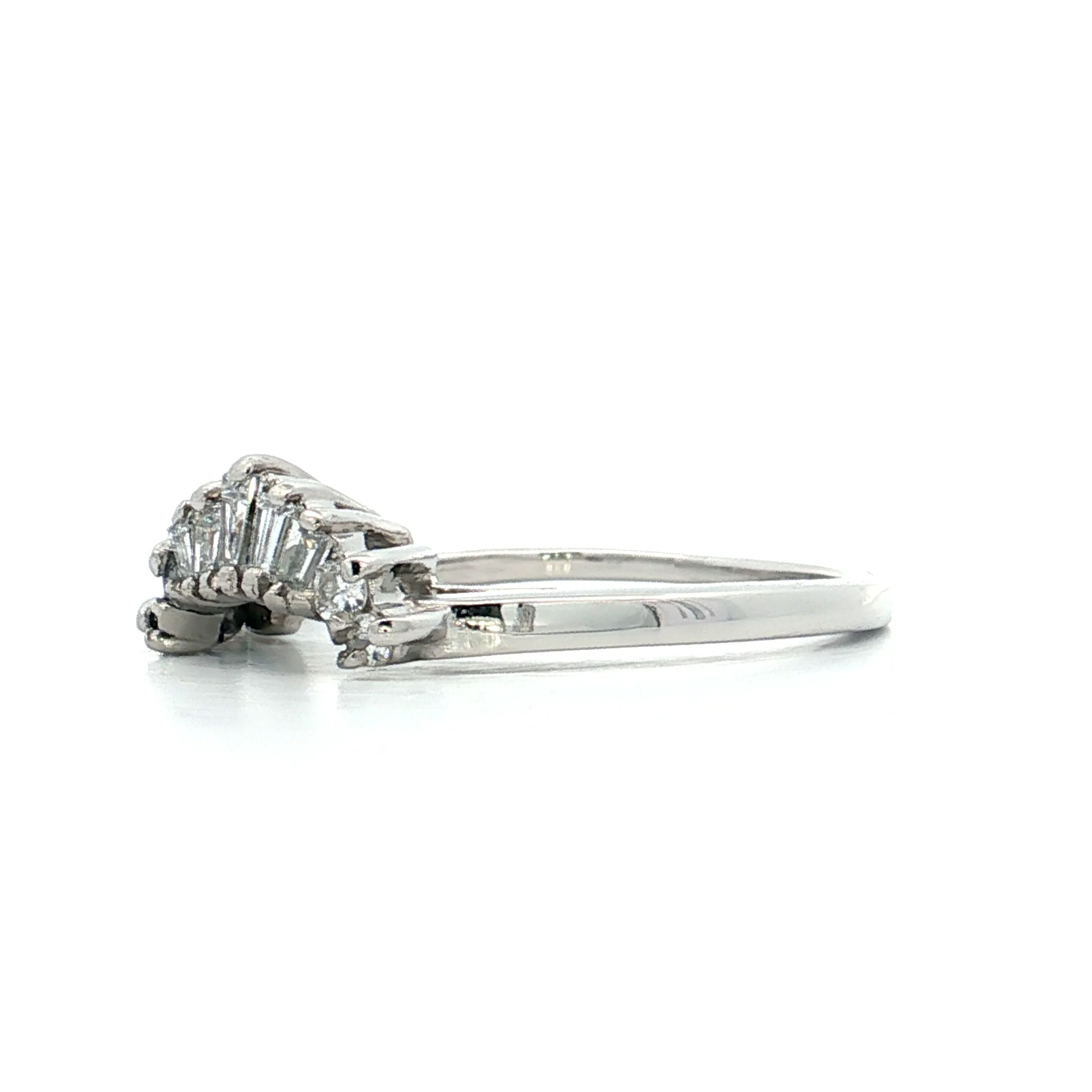 .26 Baguette Diamond Contour Wedding Band Platinum - Image 2