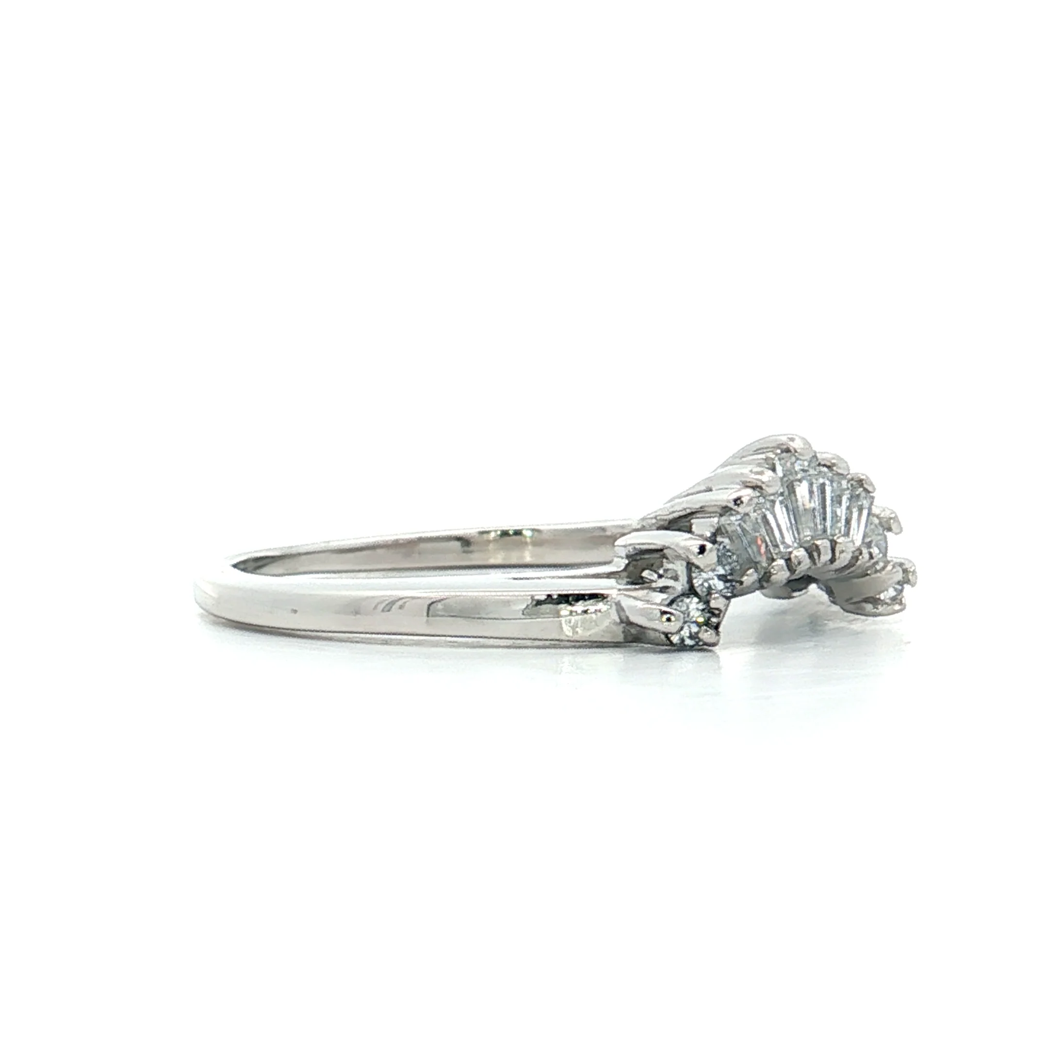 .26 Baguette Diamond Contour Wedding Band Platinum - Image 3