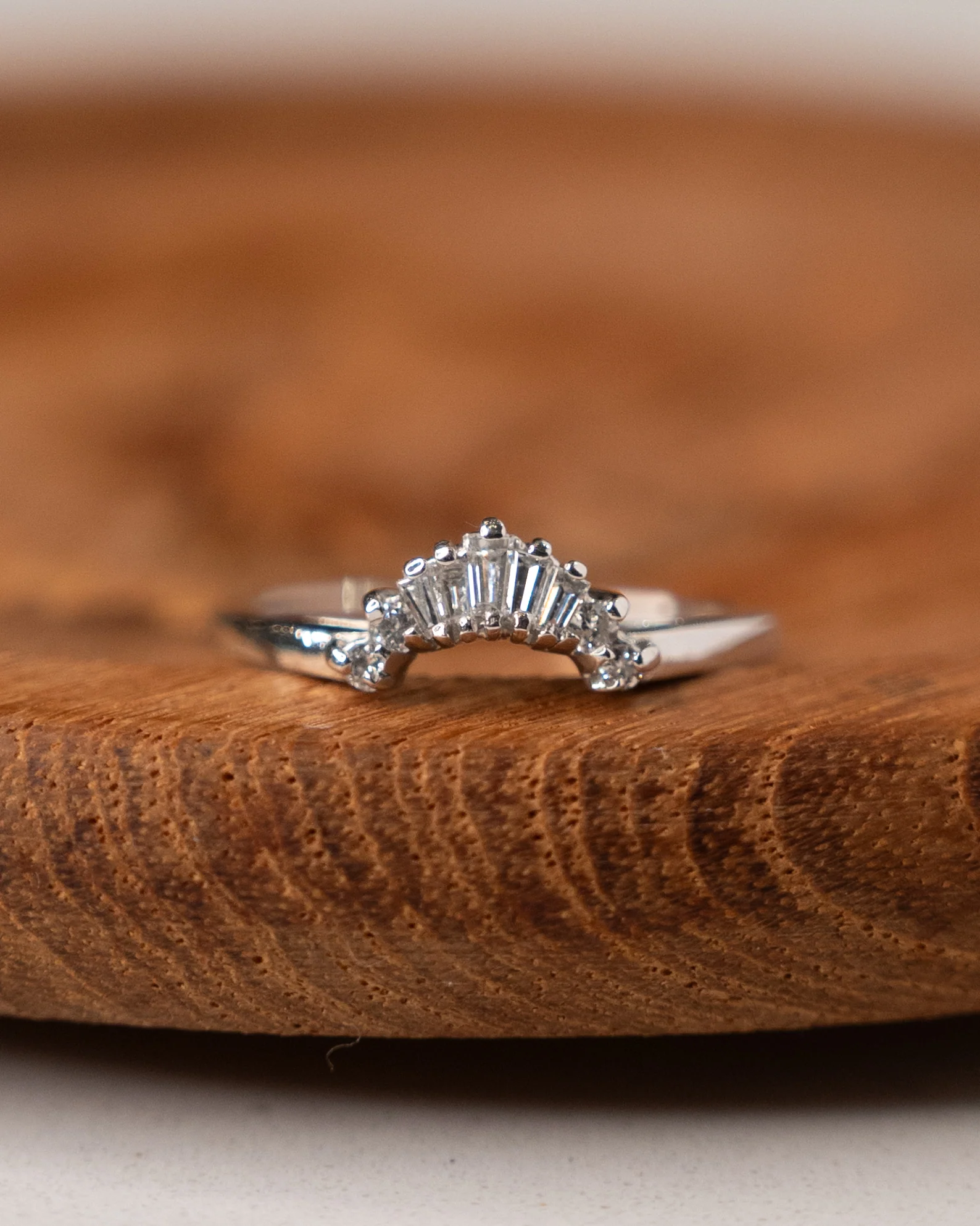 .26 Baguette Diamond Contour Wedding Band Platinum - Image 6