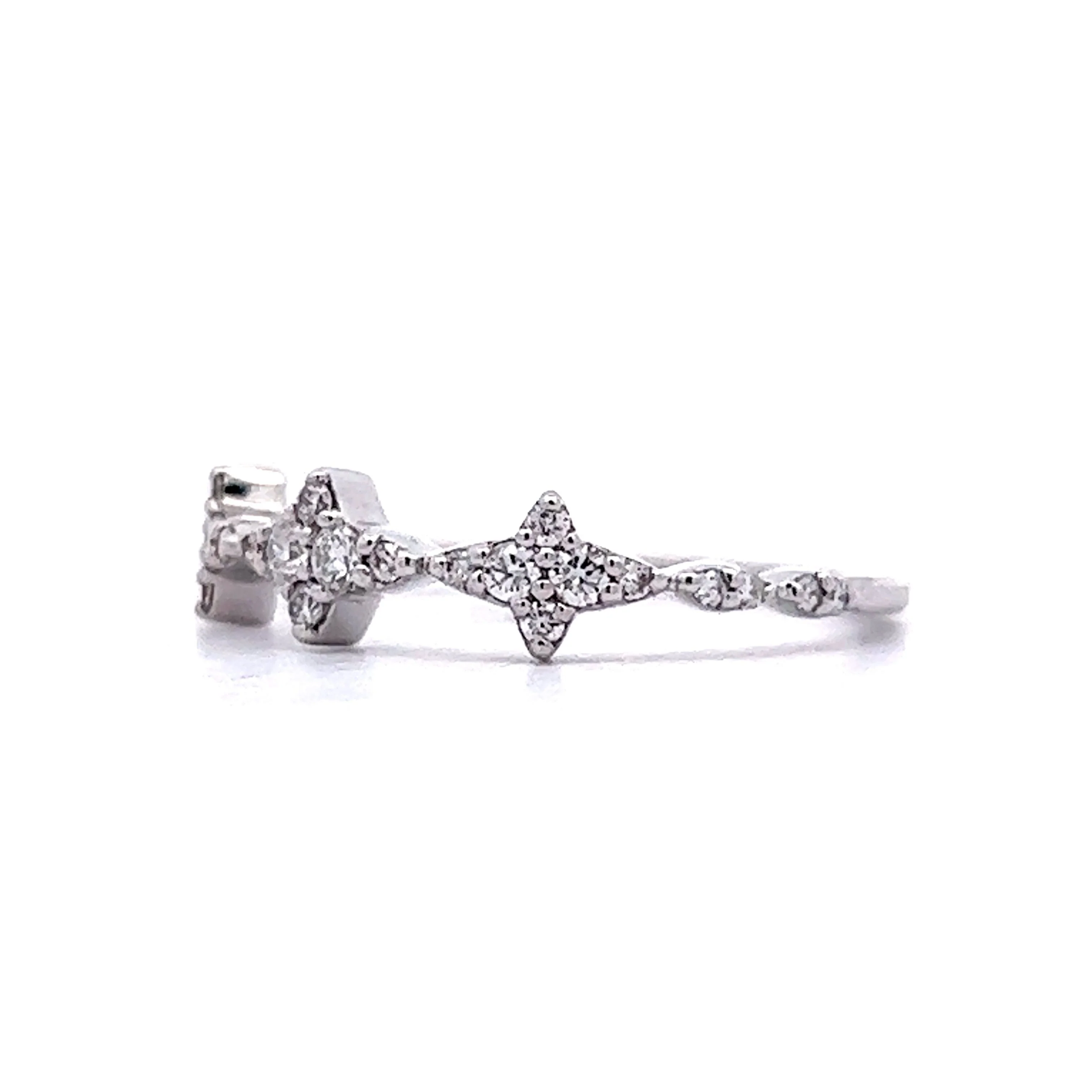 .26 Diamond Cluster Wedding Band in 14k White Gold - Image 2