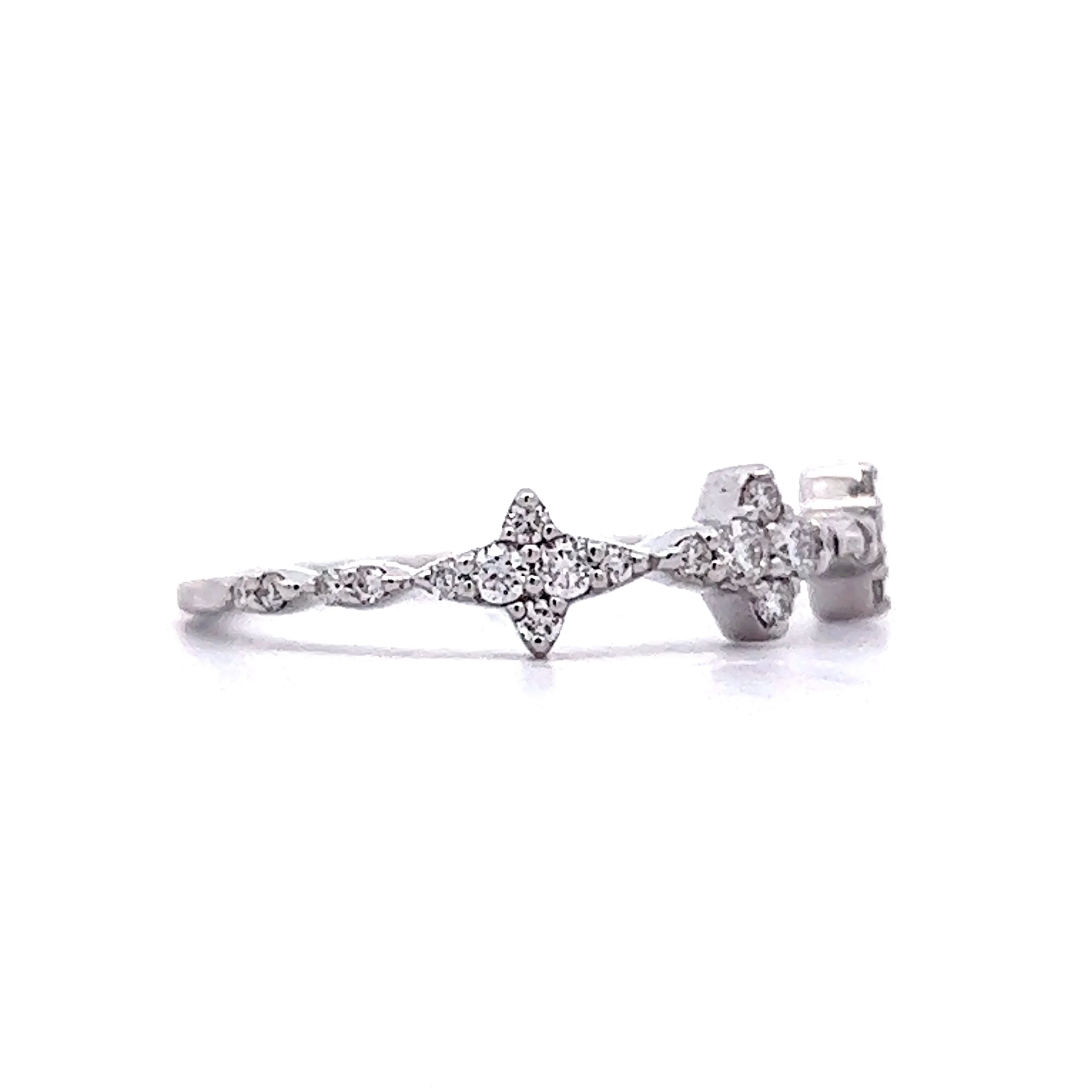.26 Diamond Cluster Wedding Band in 14k White Gold - Image 3