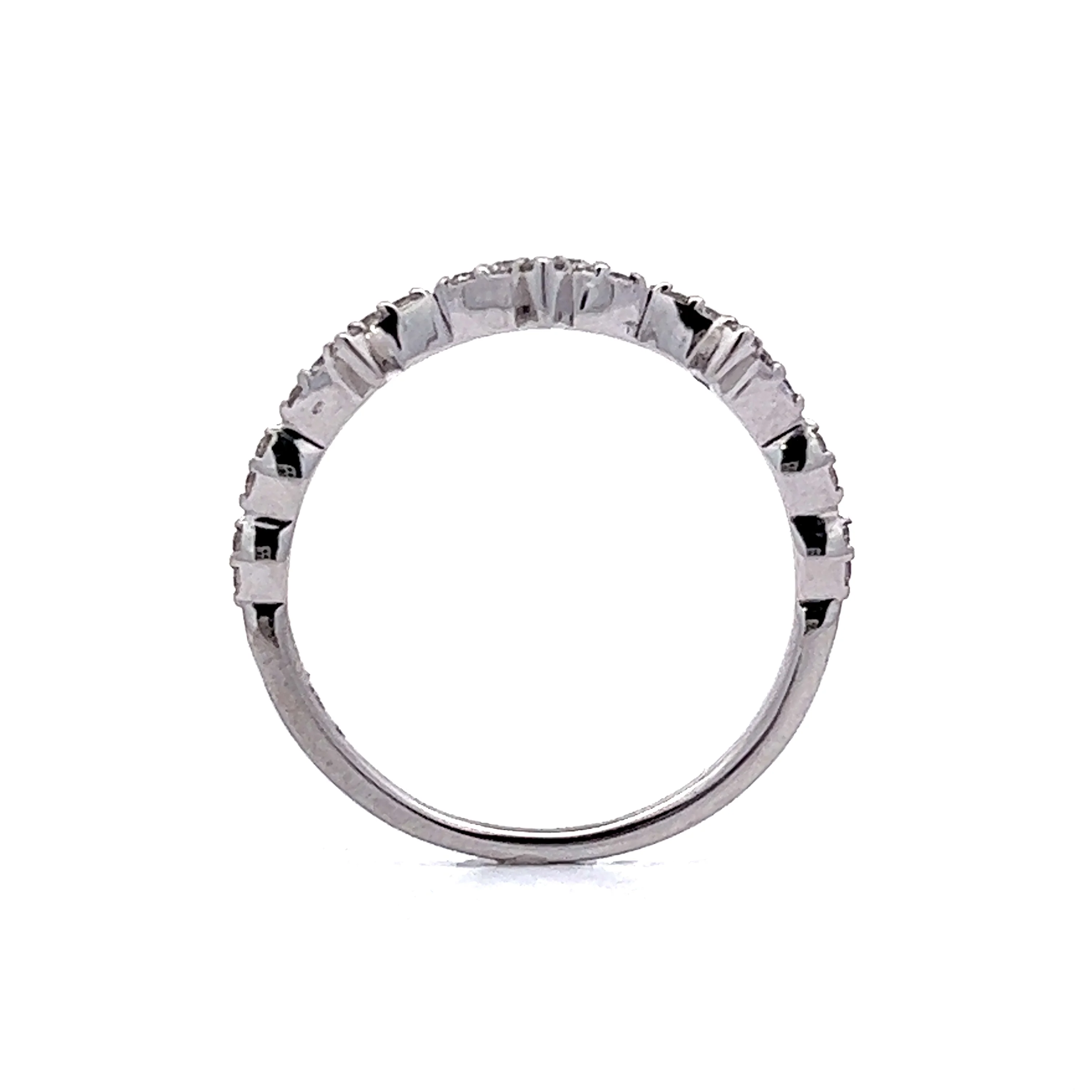 .26 Diamond Cluster Wedding Band in 14k White Gold - Image 4