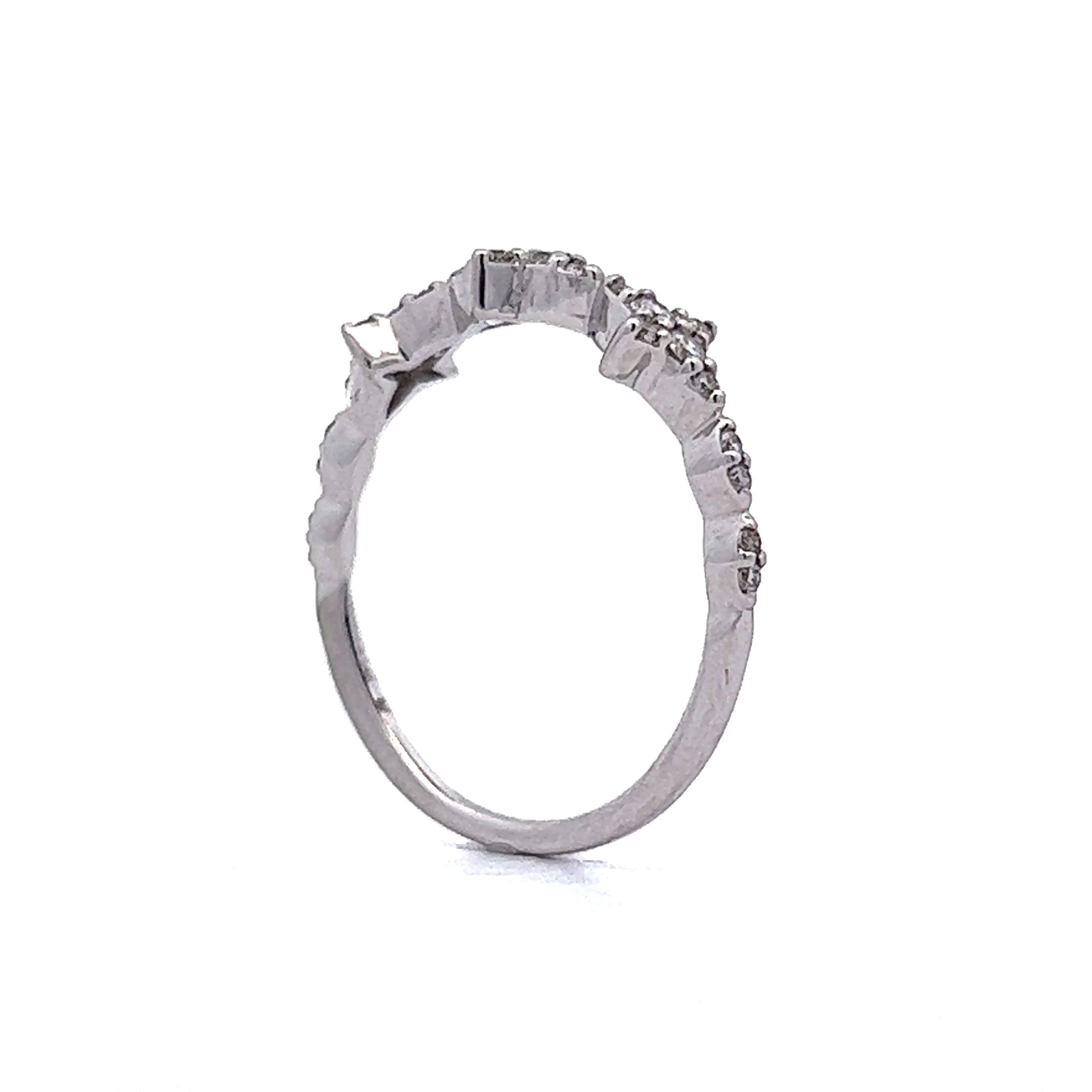 .26 Diamond Cluster Wedding Band in 14k White Gold - Image 5