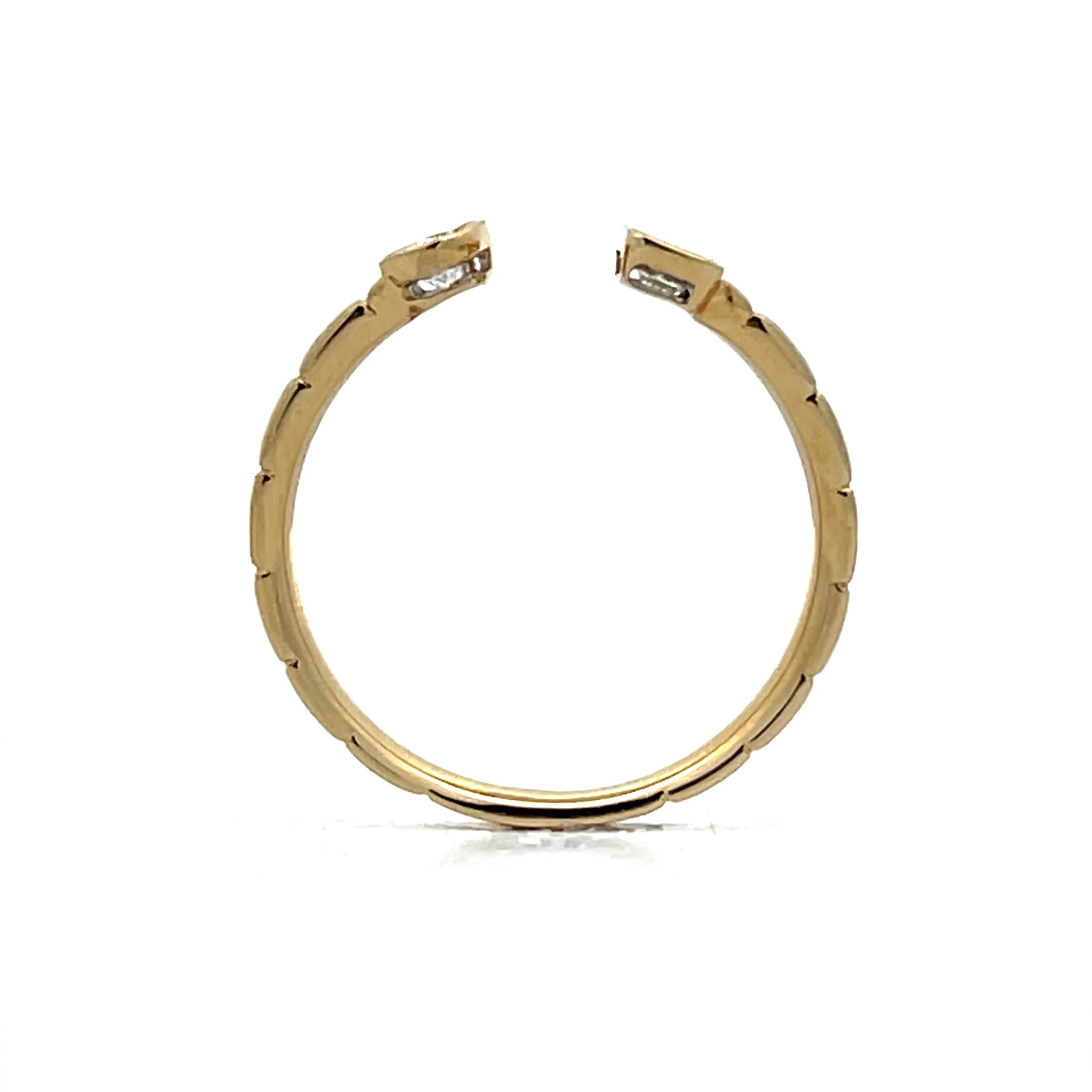 .26 Emerald & Pear Diamond Stacking Ring in 14k - Image 4