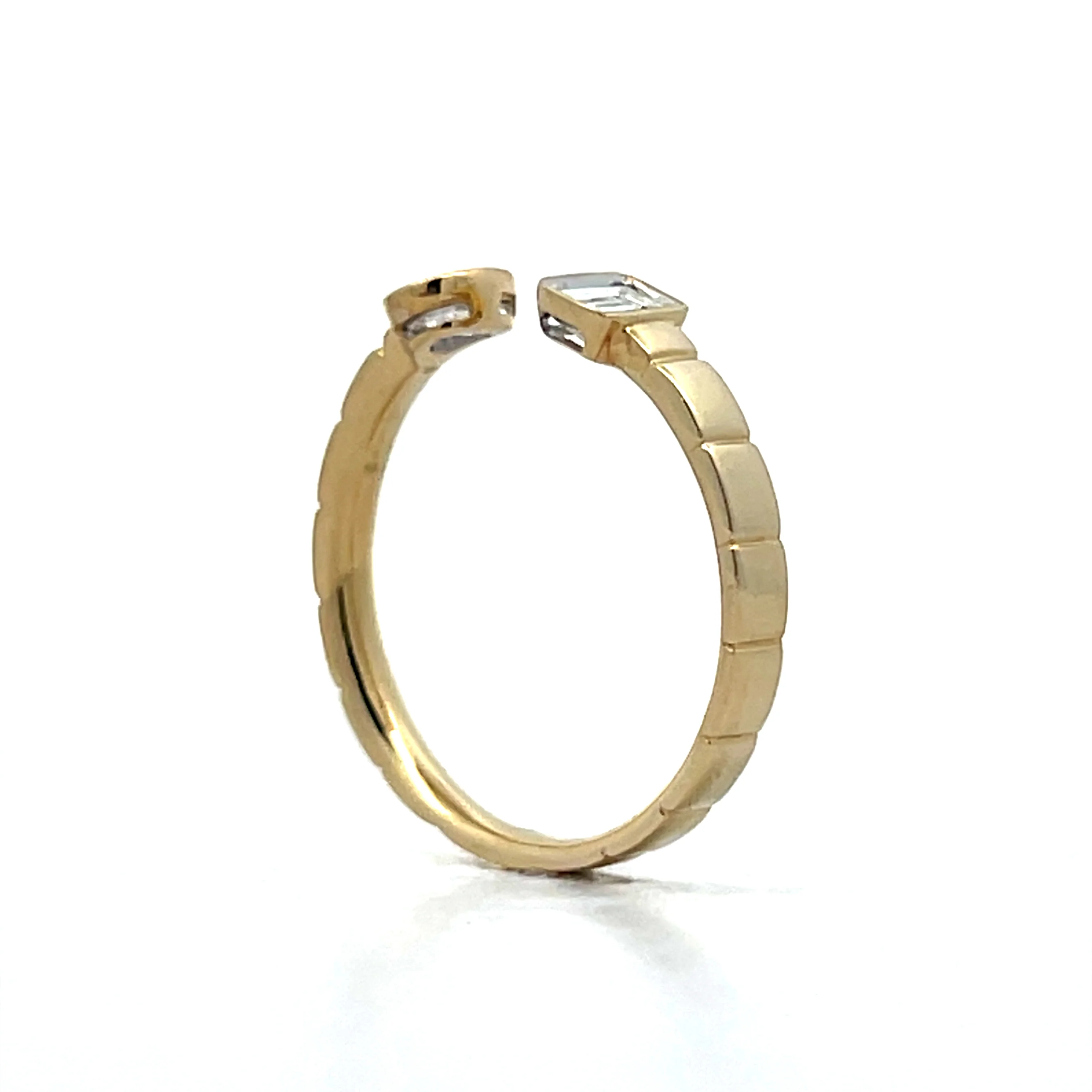 .26 Emerald & Pear Diamond Stacking Ring in 14k - Image 5