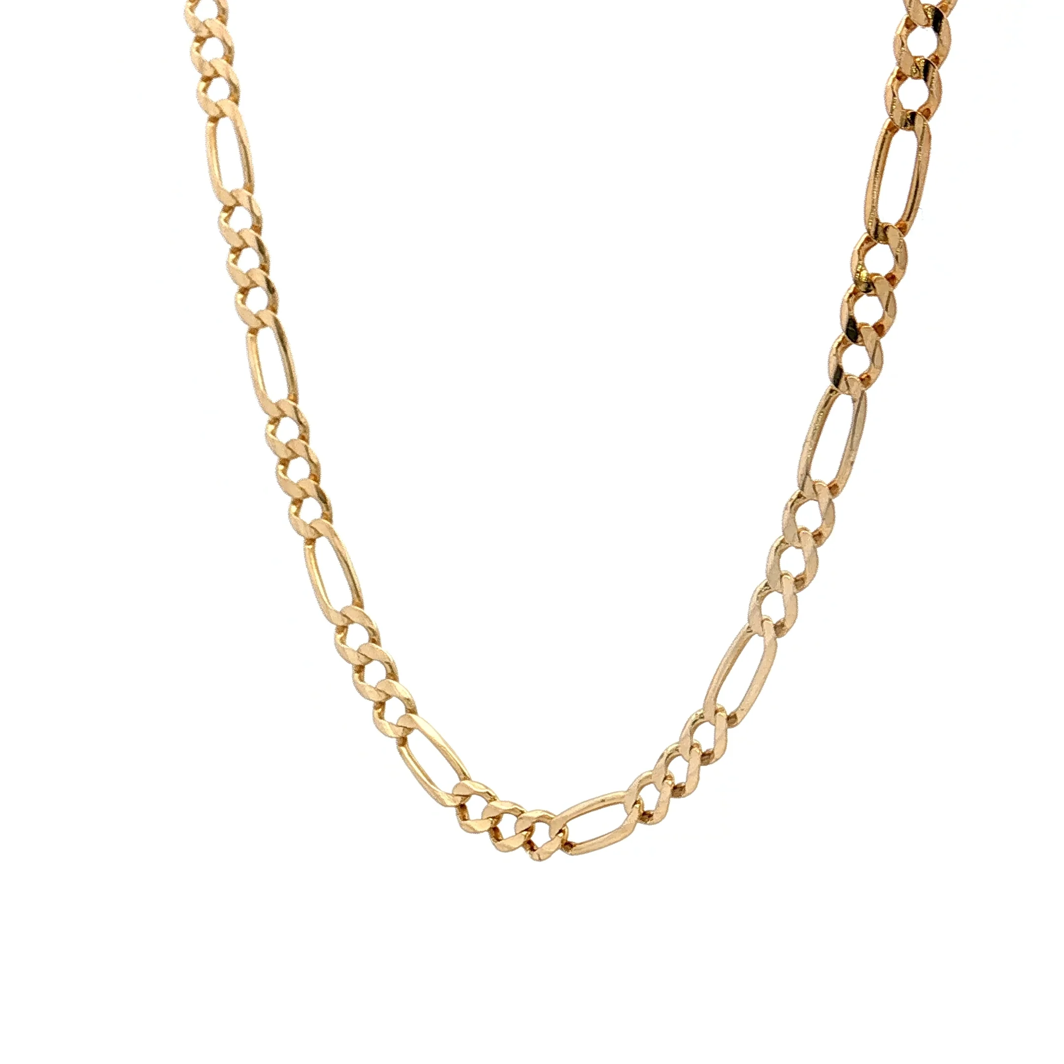 26" Figaro Chain Necklace 14k Yellow Gold - Image 2