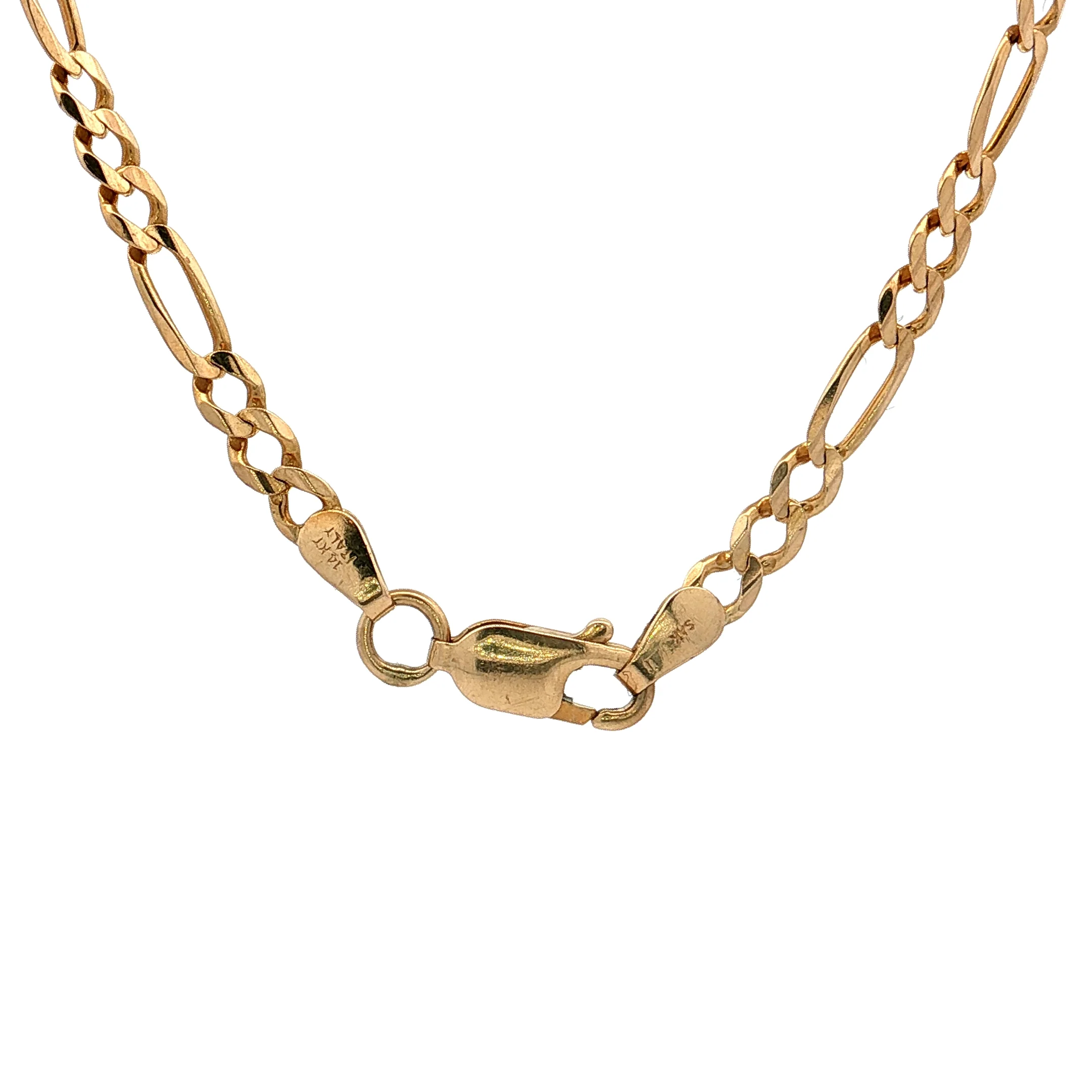 26" Figaro Chain Necklace 14k Yellow Gold - Image 4