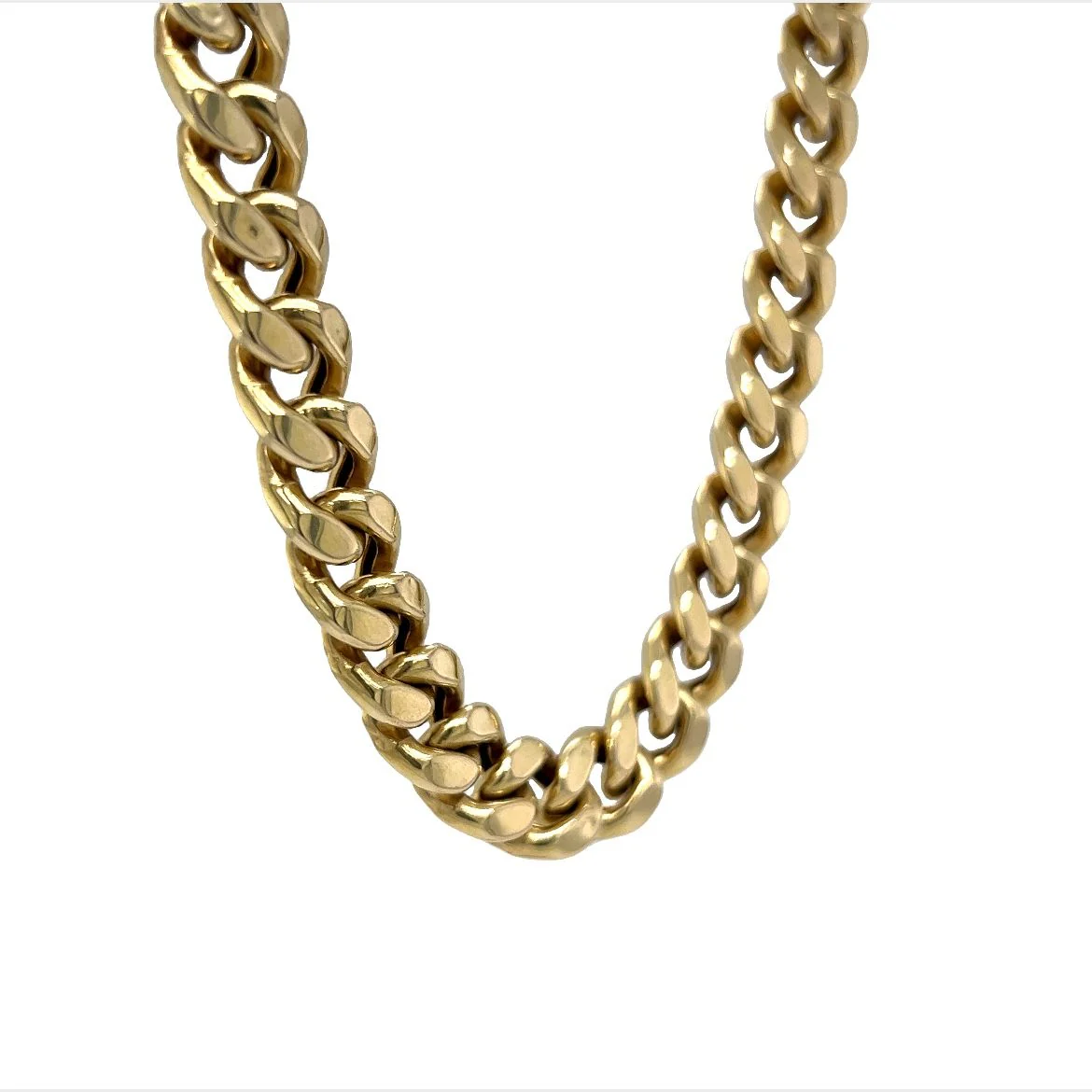 26 Inch Cuban Link Chain Necklace in 14k Yellow Gold - Image 3