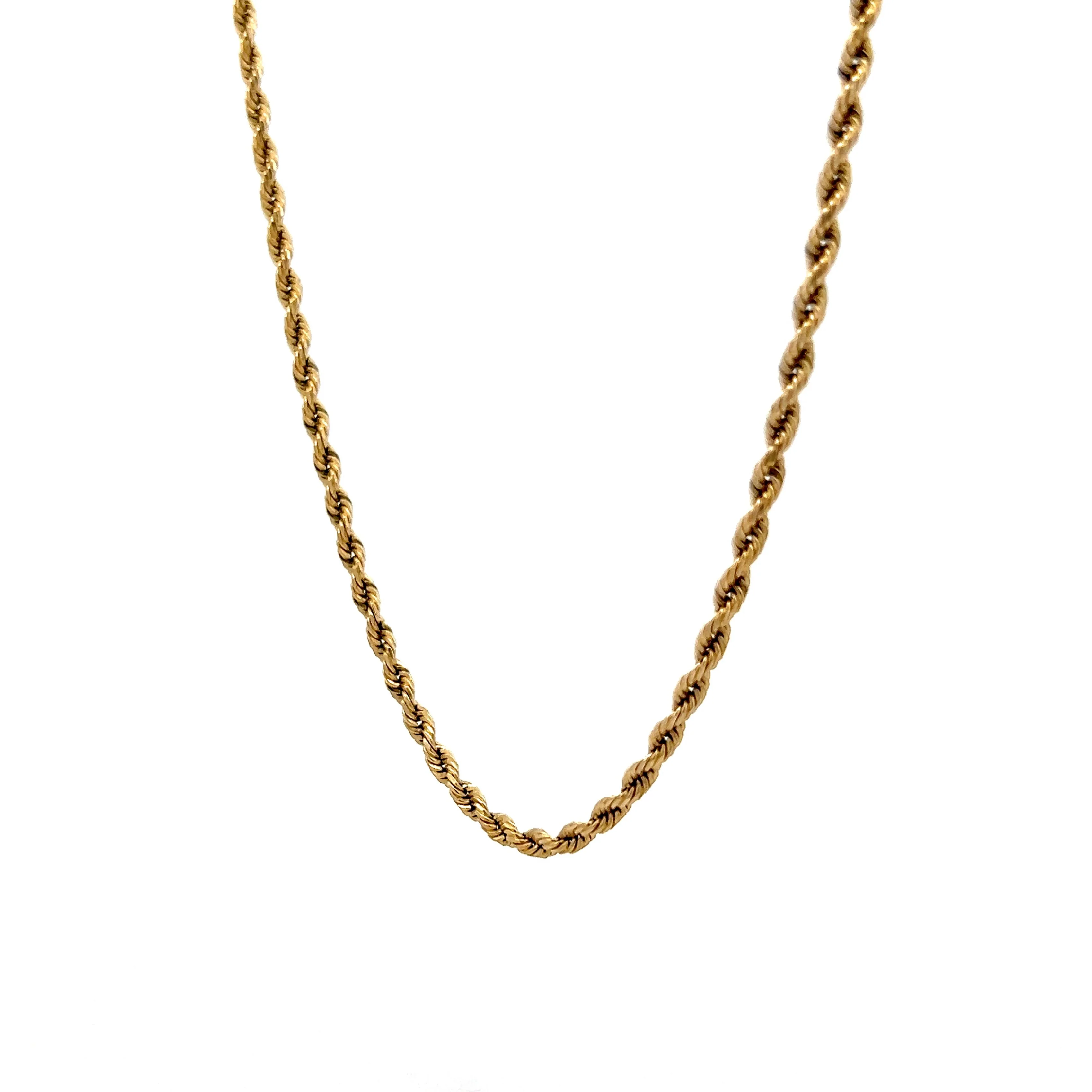26 Inch Unisex Rope Chain in 14k Yellow Gold - Image 3