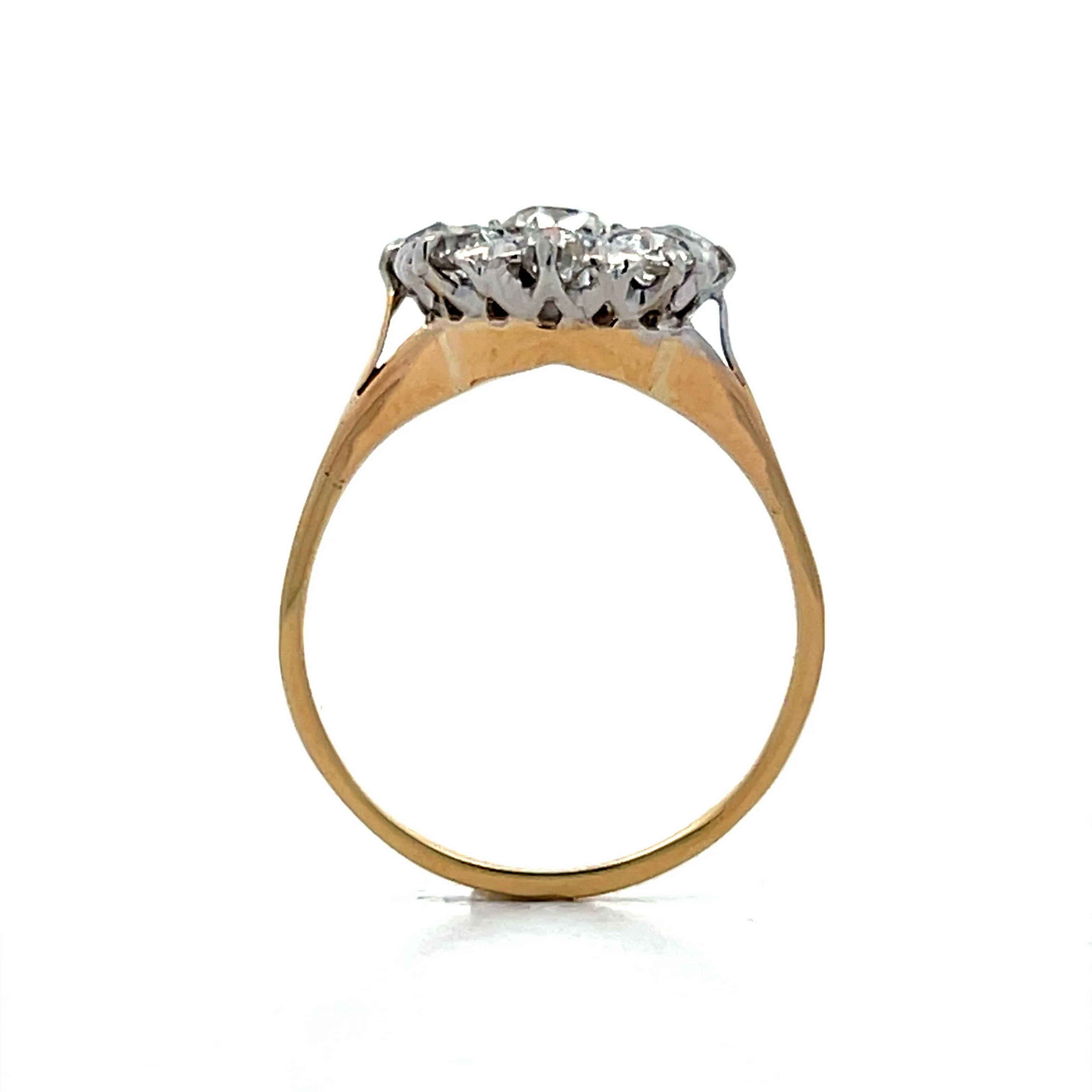 .26 Old Euro Diamond Cluster Engagement Ring in 14k - Image 4