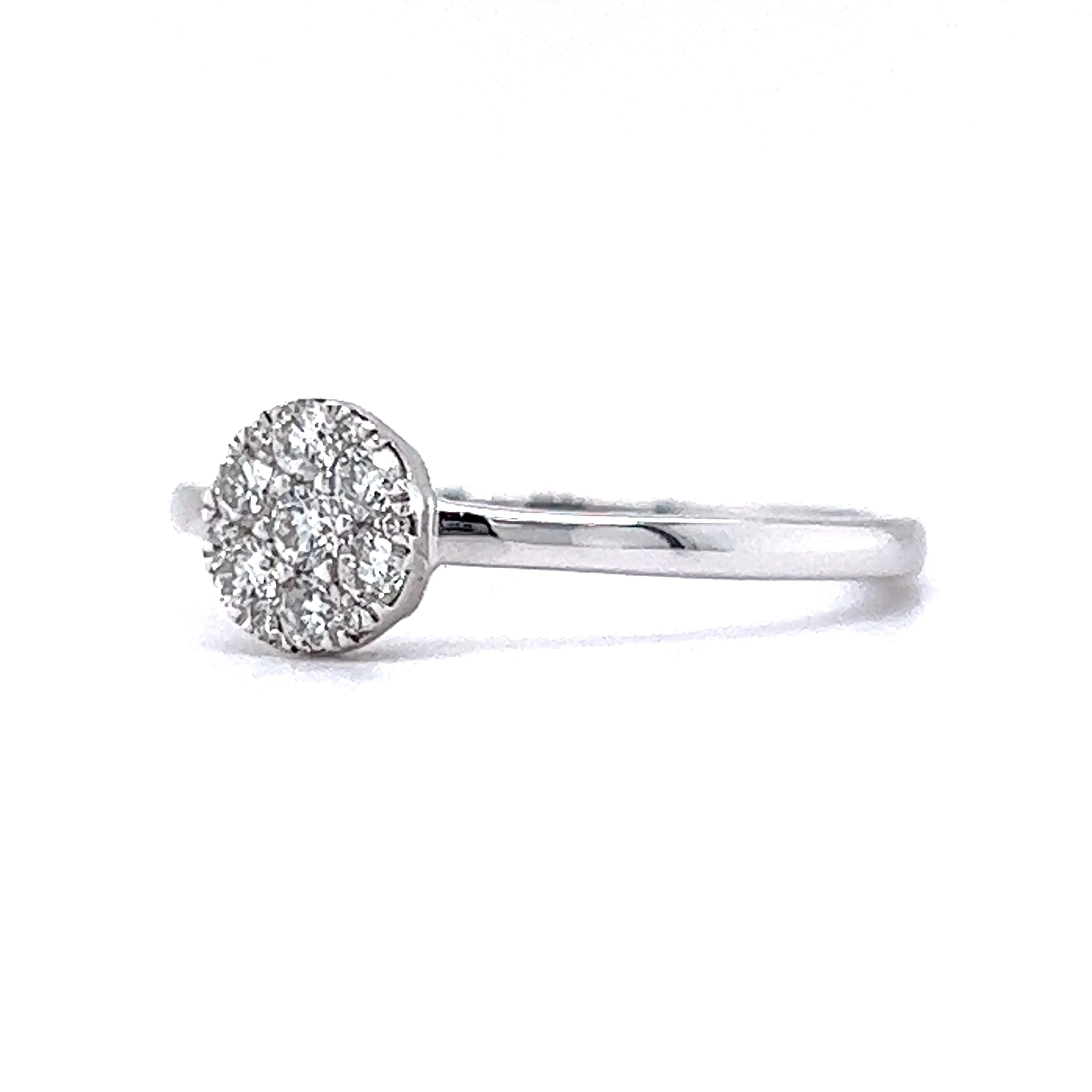 .26 Pave Diamond Stacking Ring in 14k White Gold - Image 2
