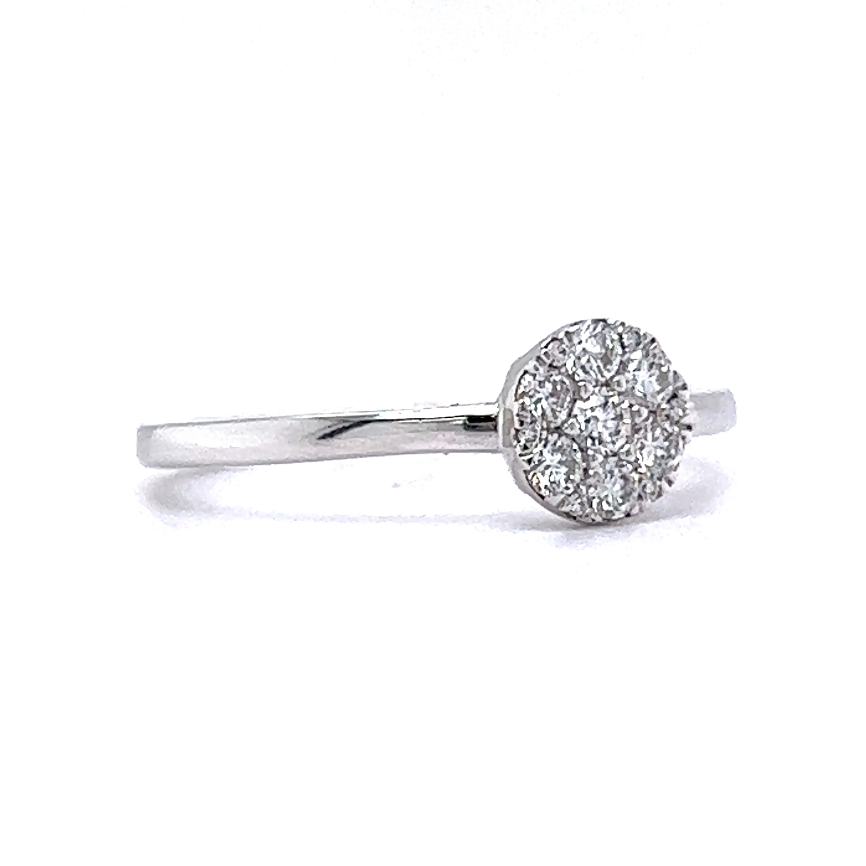 .26 Pave Diamond Stacking Ring in 14k White Gold - Image 3